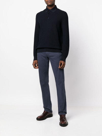 Brioni knit long-sleeve polo shirt outlook