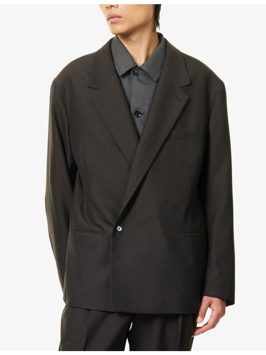 Double-Breasted Relaxed Wool-Blend Blazer - 3