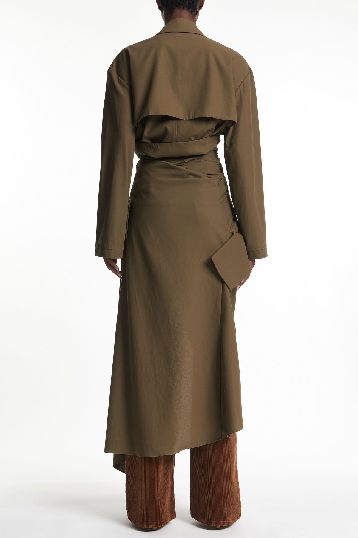 TRENCH COAT WITH SHIRT SLEEVE BELT KHAKI - 4