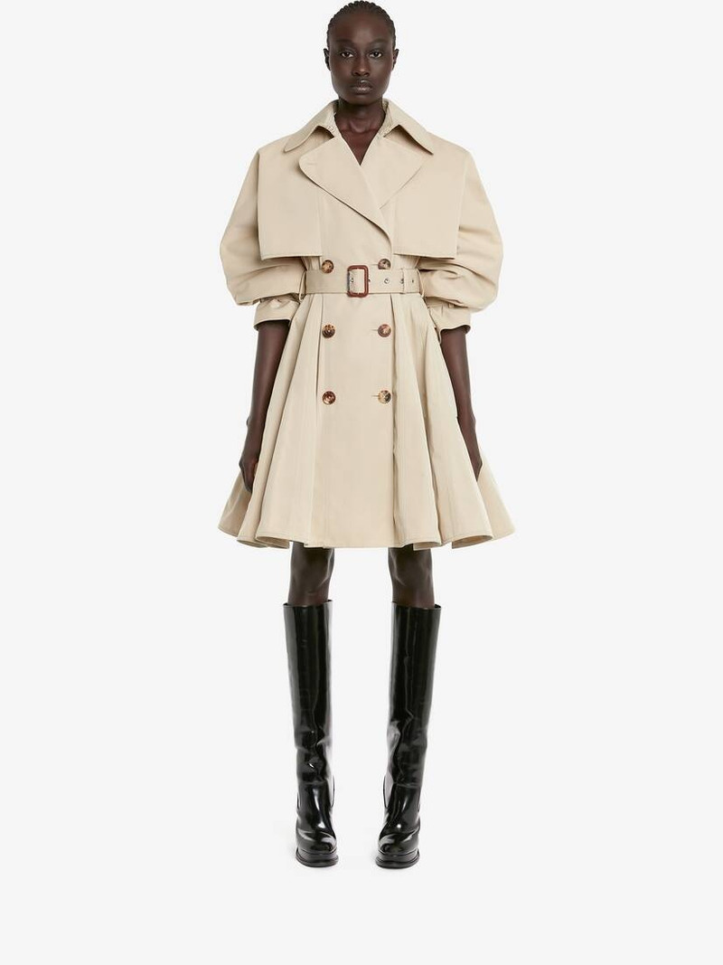 Alexander McQueen Women's Panelled Trench Coat in Beige outlook