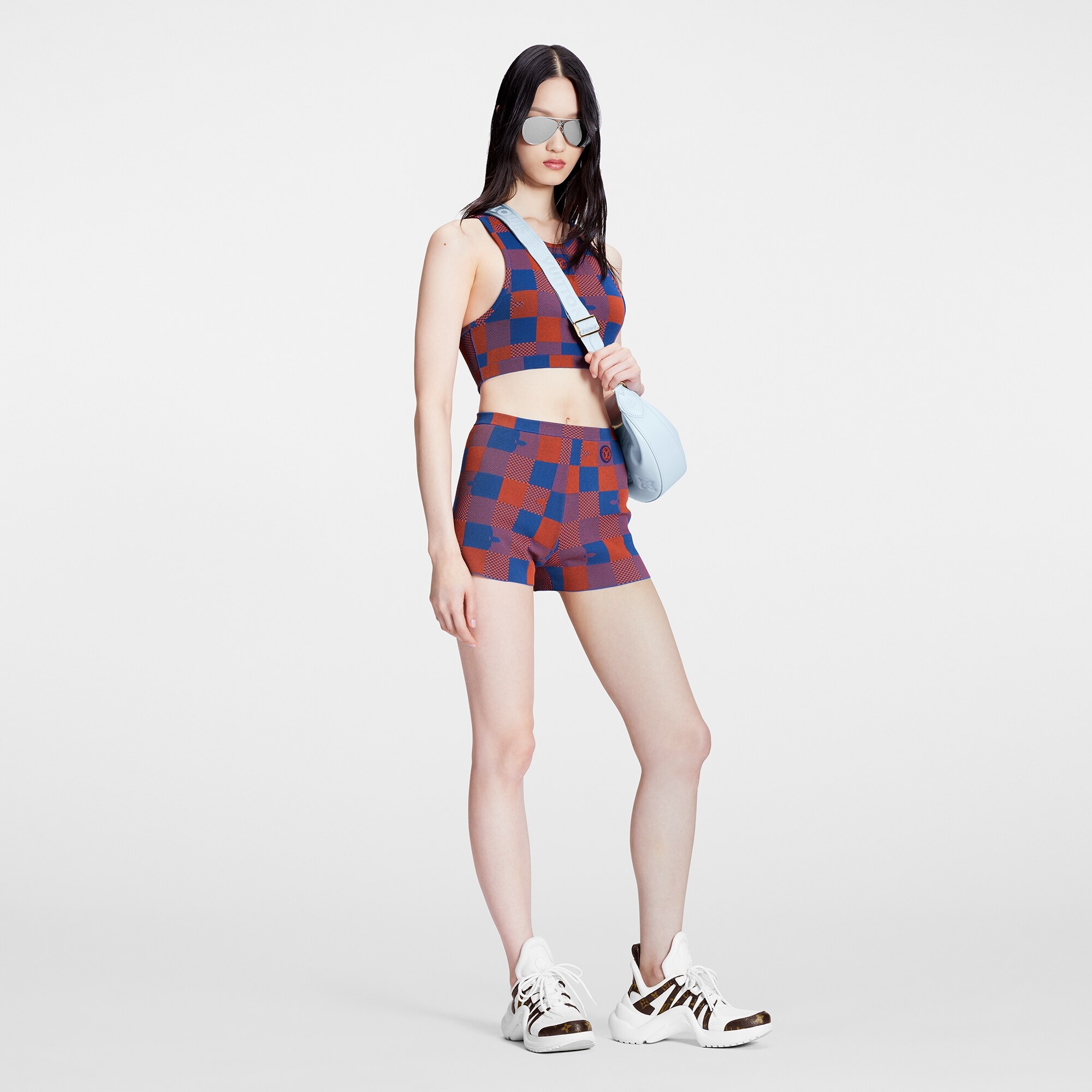 Pop Monogram Damier Knit Mini Shorts - 2