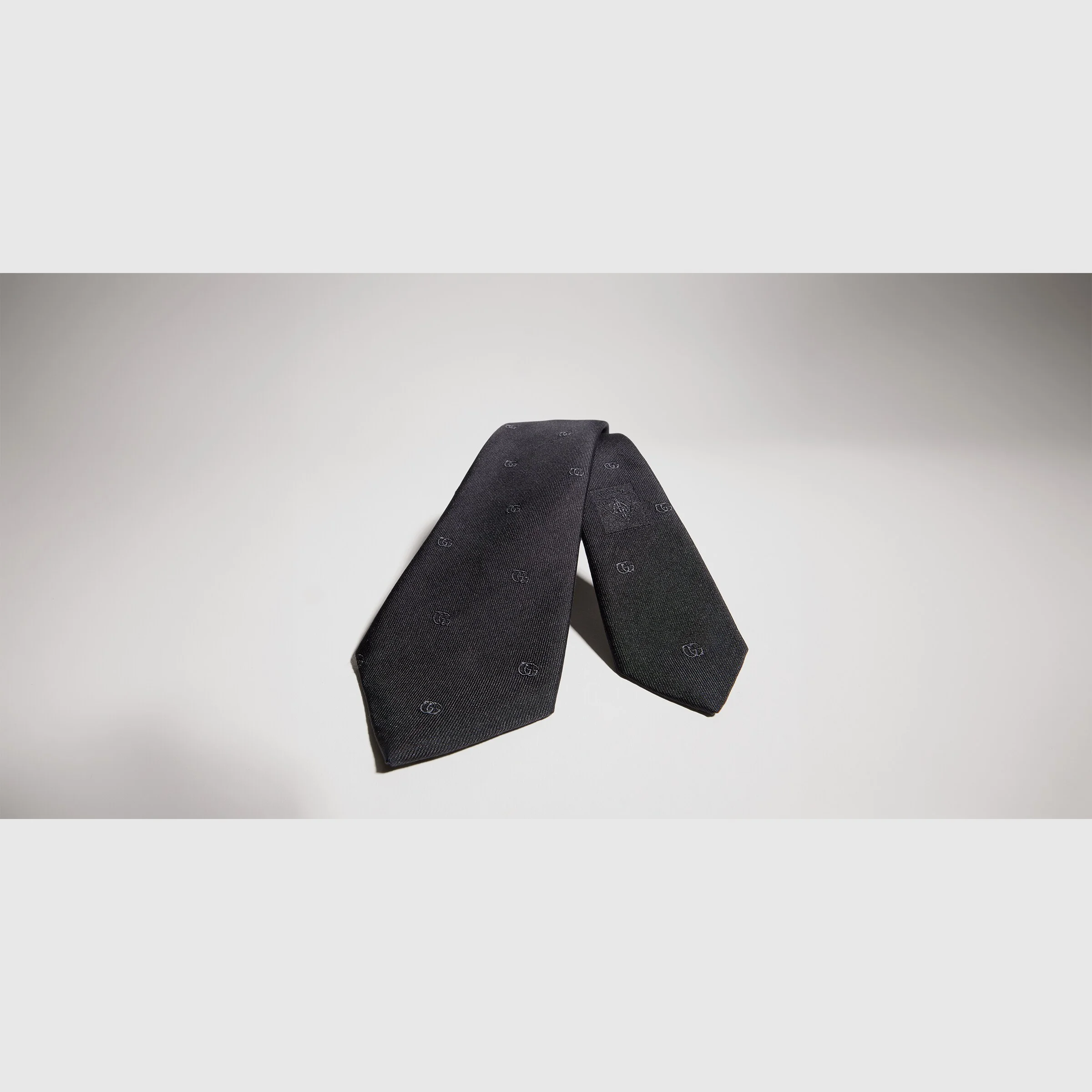 Double G silk jacquard tie - 1