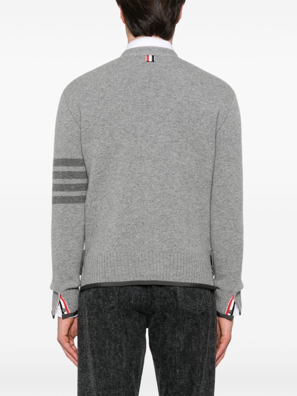 4 Bar stripe grosgrain tipping cardigan - 4