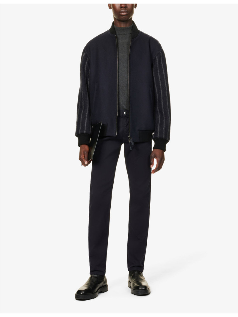 EMPORIO ARMANI J06 Gab straight-leg mid-rise stretch-denim jeans outlook