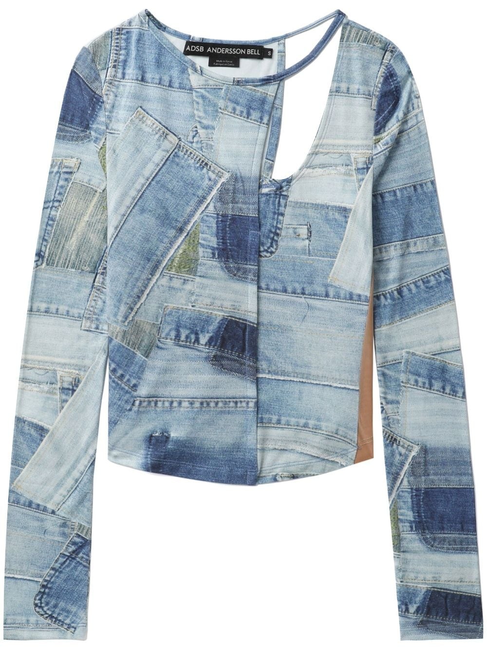 panelled-design cut-out detailing top - 1