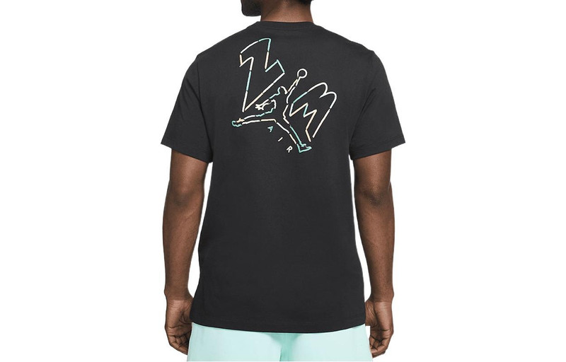 Jordan Men's Air Jordan Athleisure Casual Sports Running Training Short Sleeve Black T-Shirt DC4829-010 outlook