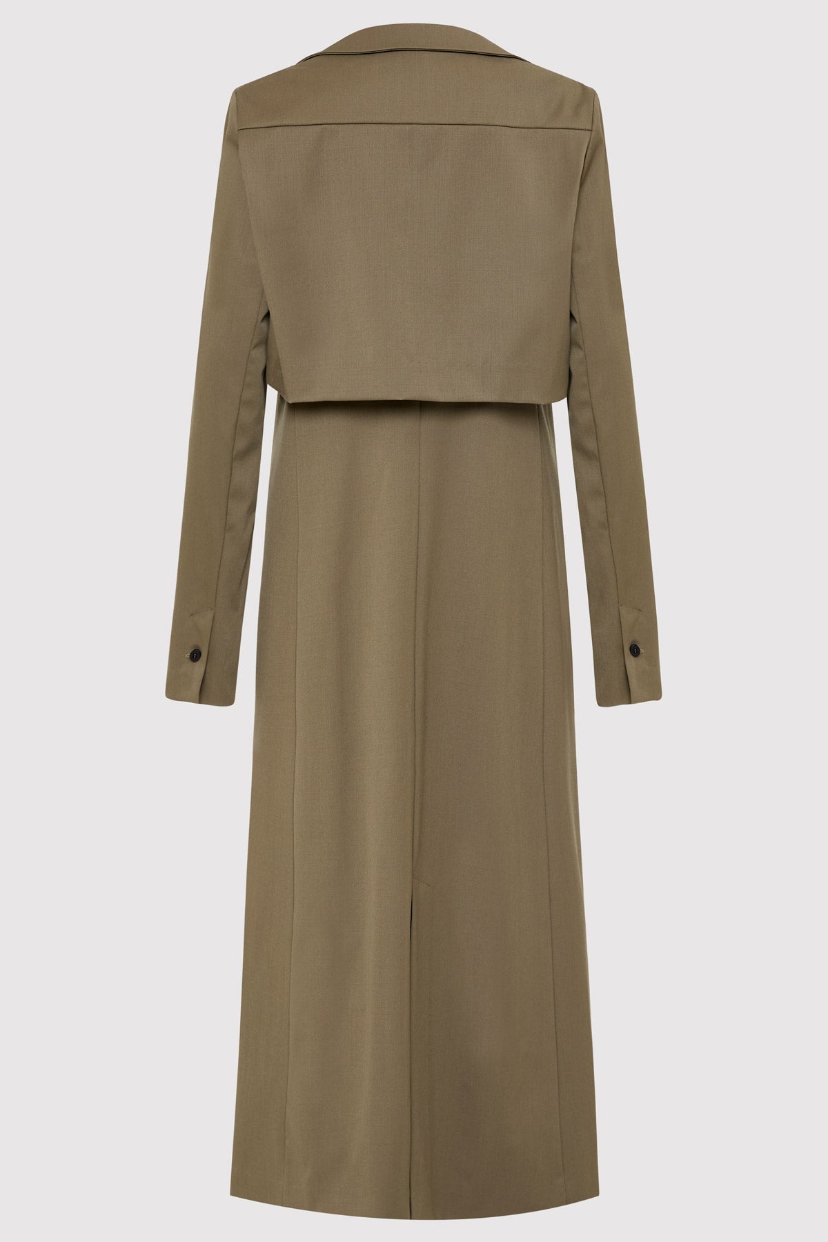 Layered Wool Trench - Kelp - 10
