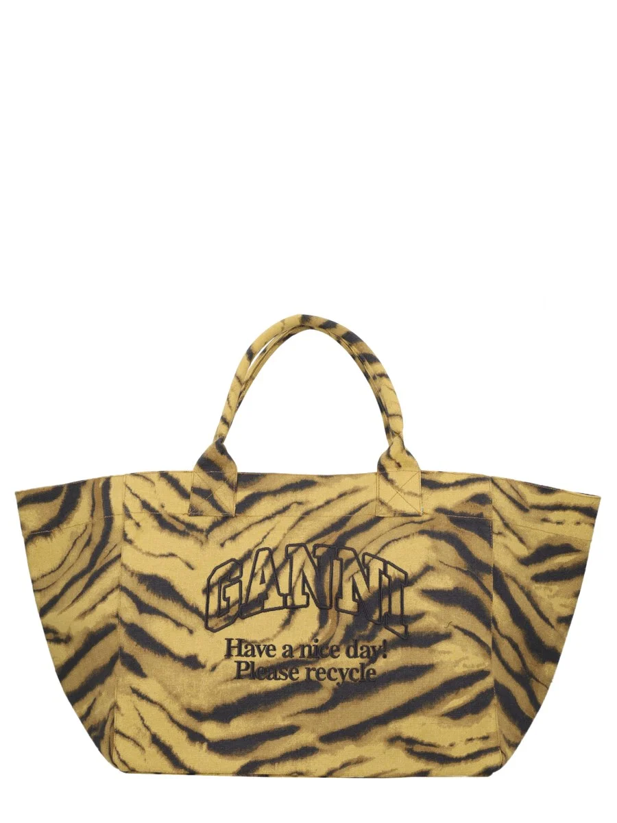 COTTON TOTE BAG WITH ZEBRA PRINT - 1