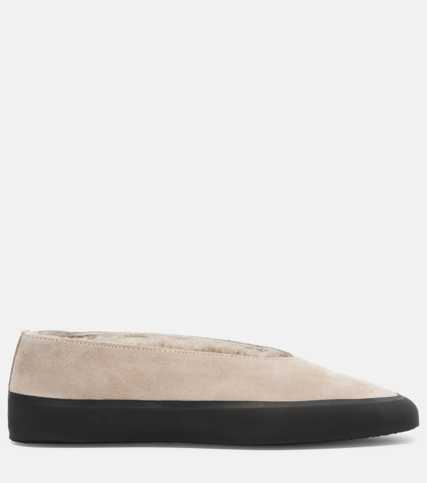 Apres Ski shearling-lined suede flats - 4