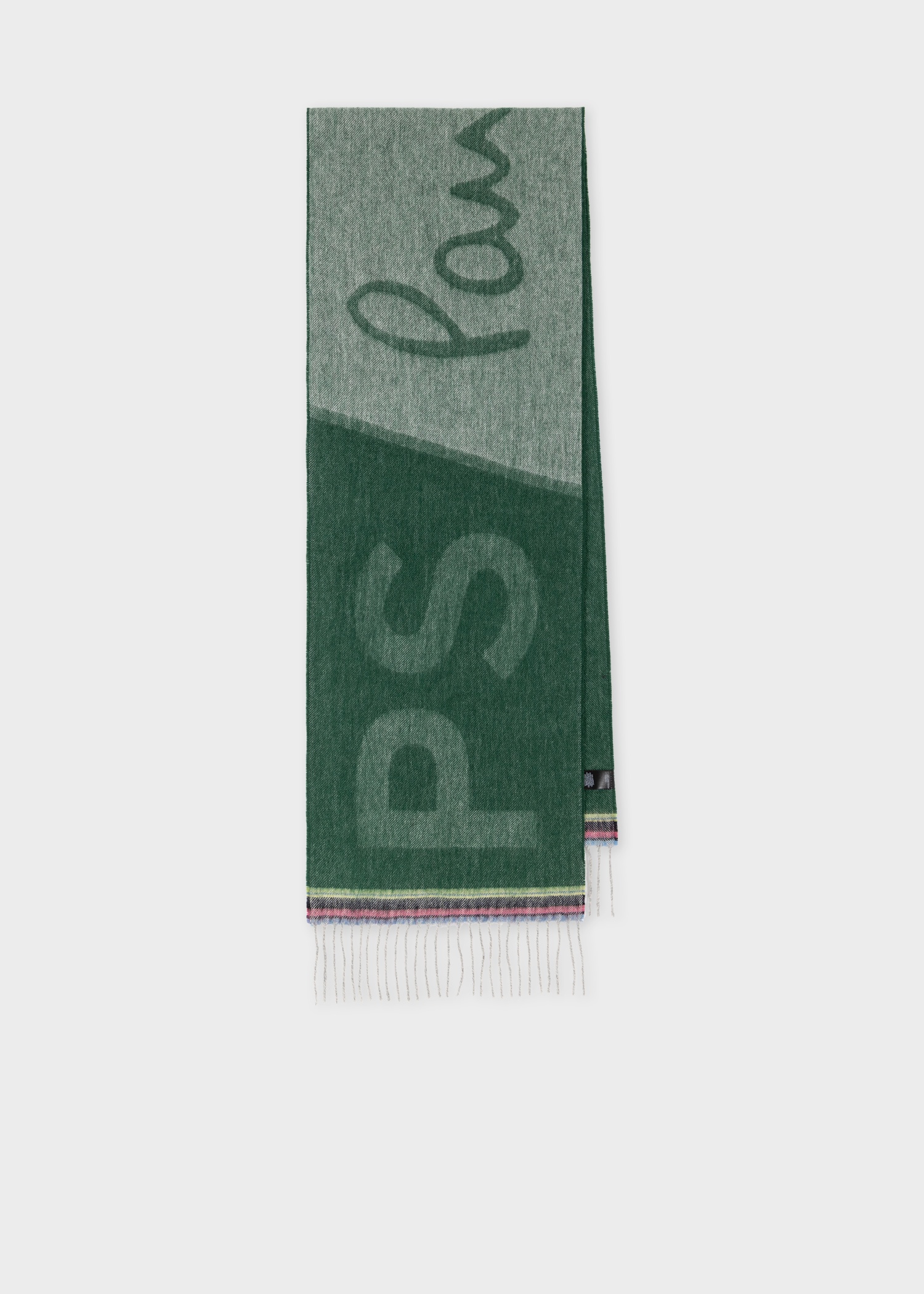 Green PS Paul Smith Logo Scarf - 1