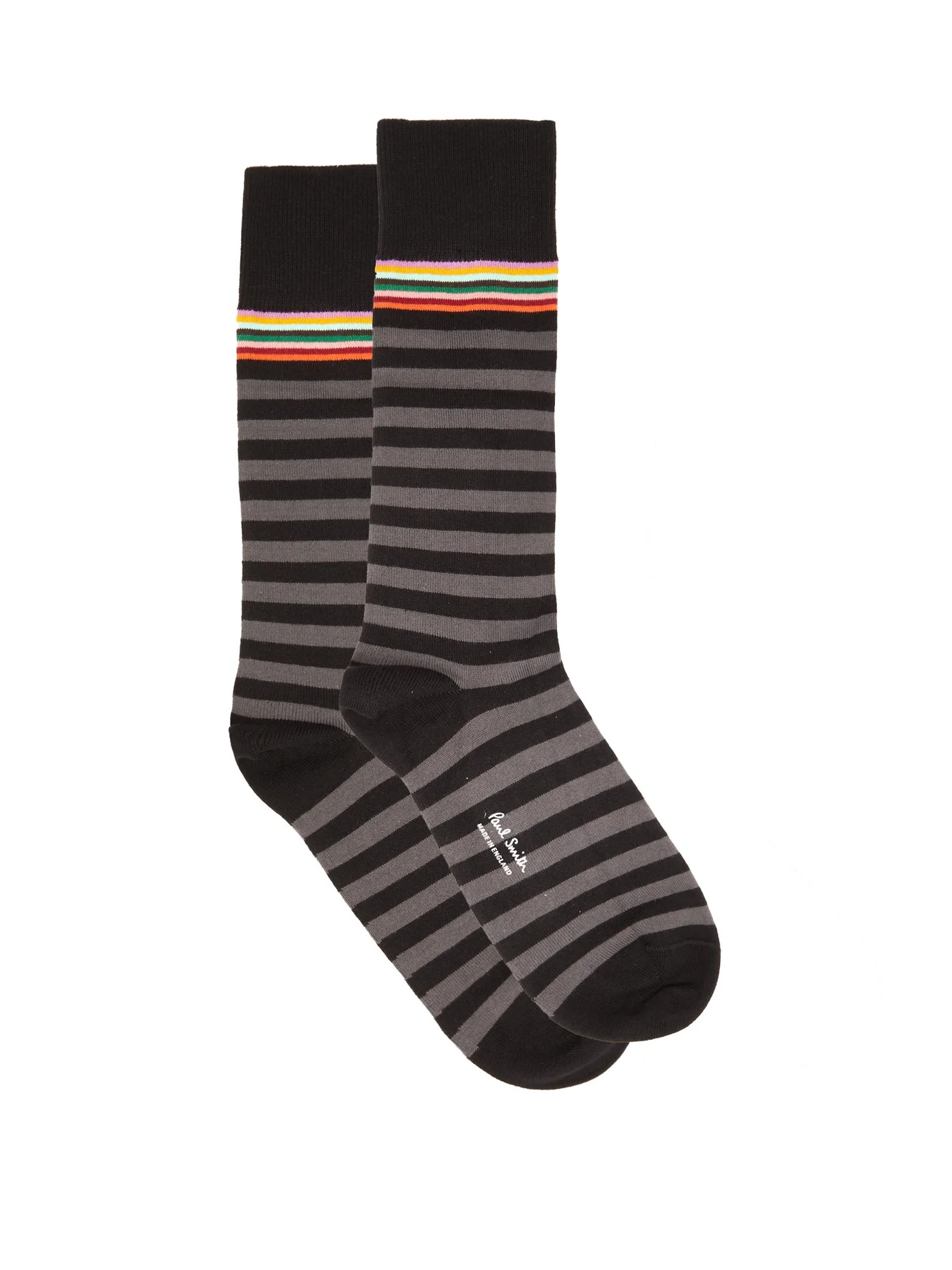 Pack of two striped cotton-blend socks - 1