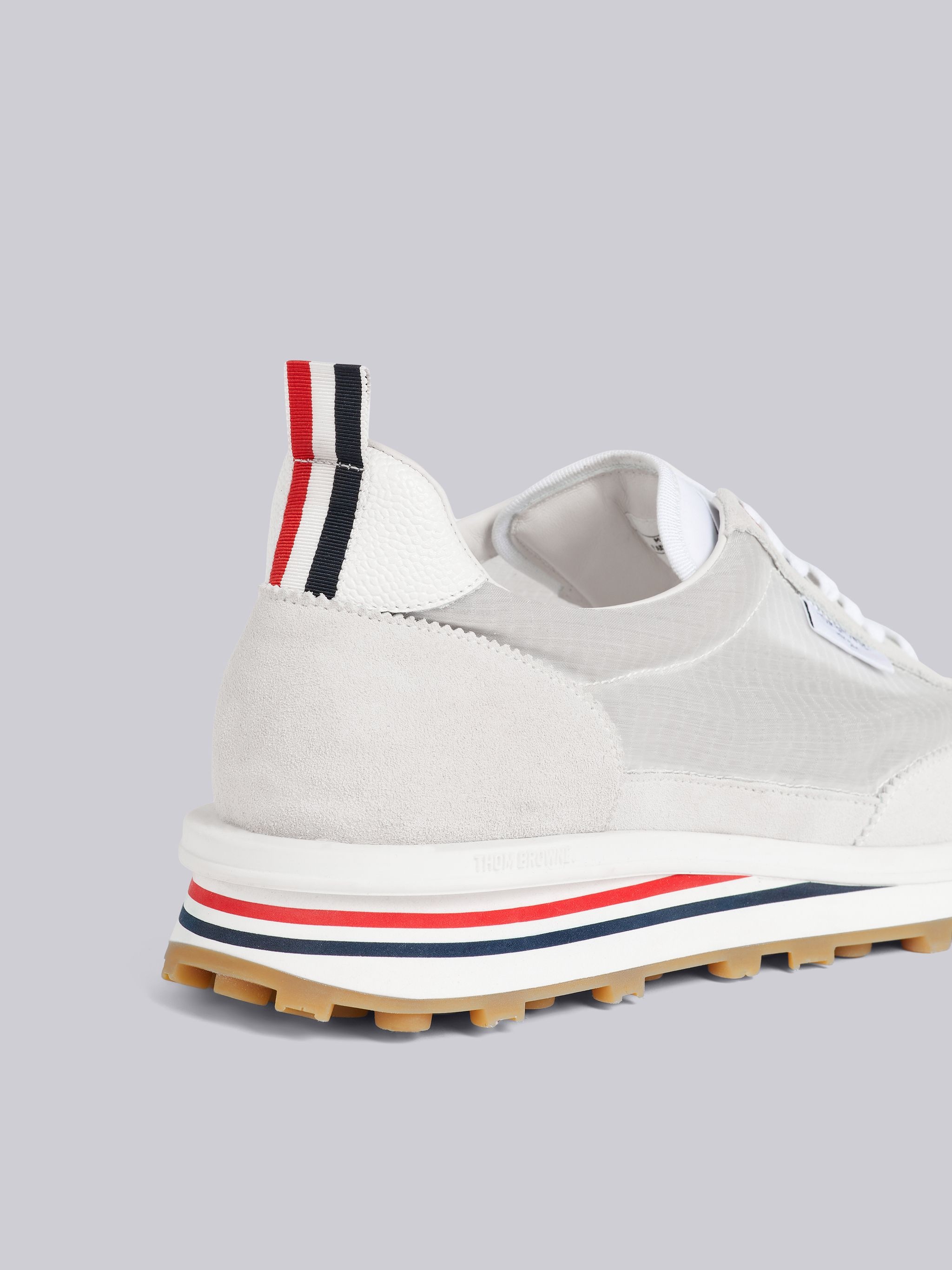 White Ripstop Suede and Mesh Unlined Tech Runner - 2