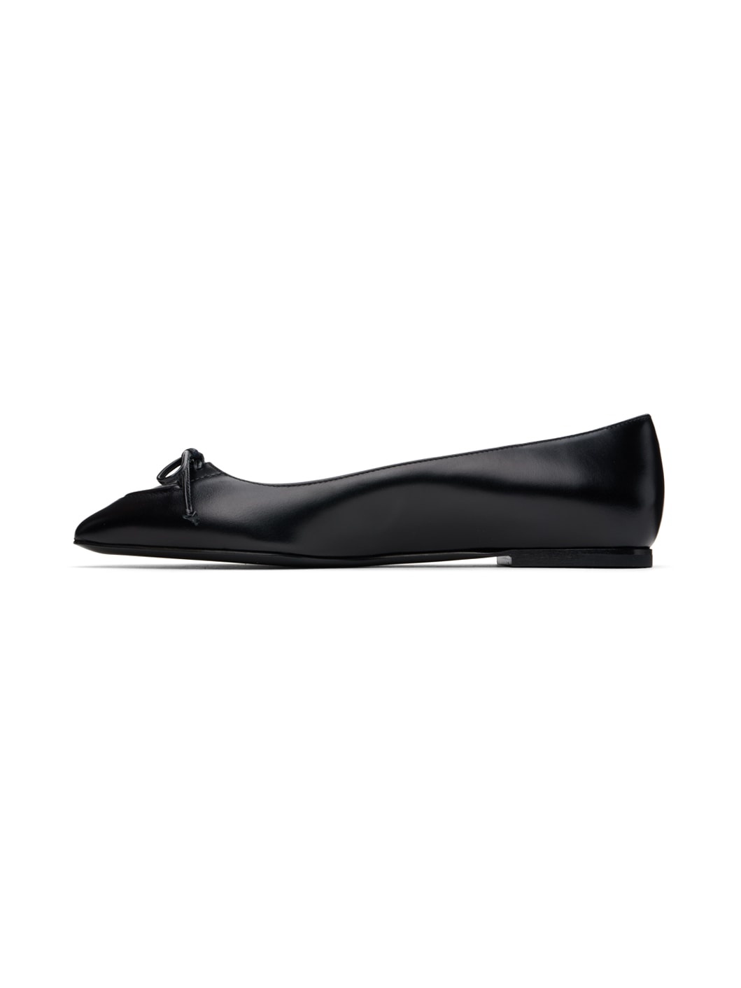 Black Lace-Up Ballerina Flats - 3