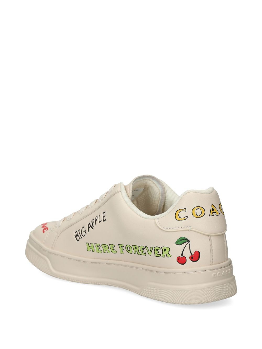 leather lace-up sneakers - 3