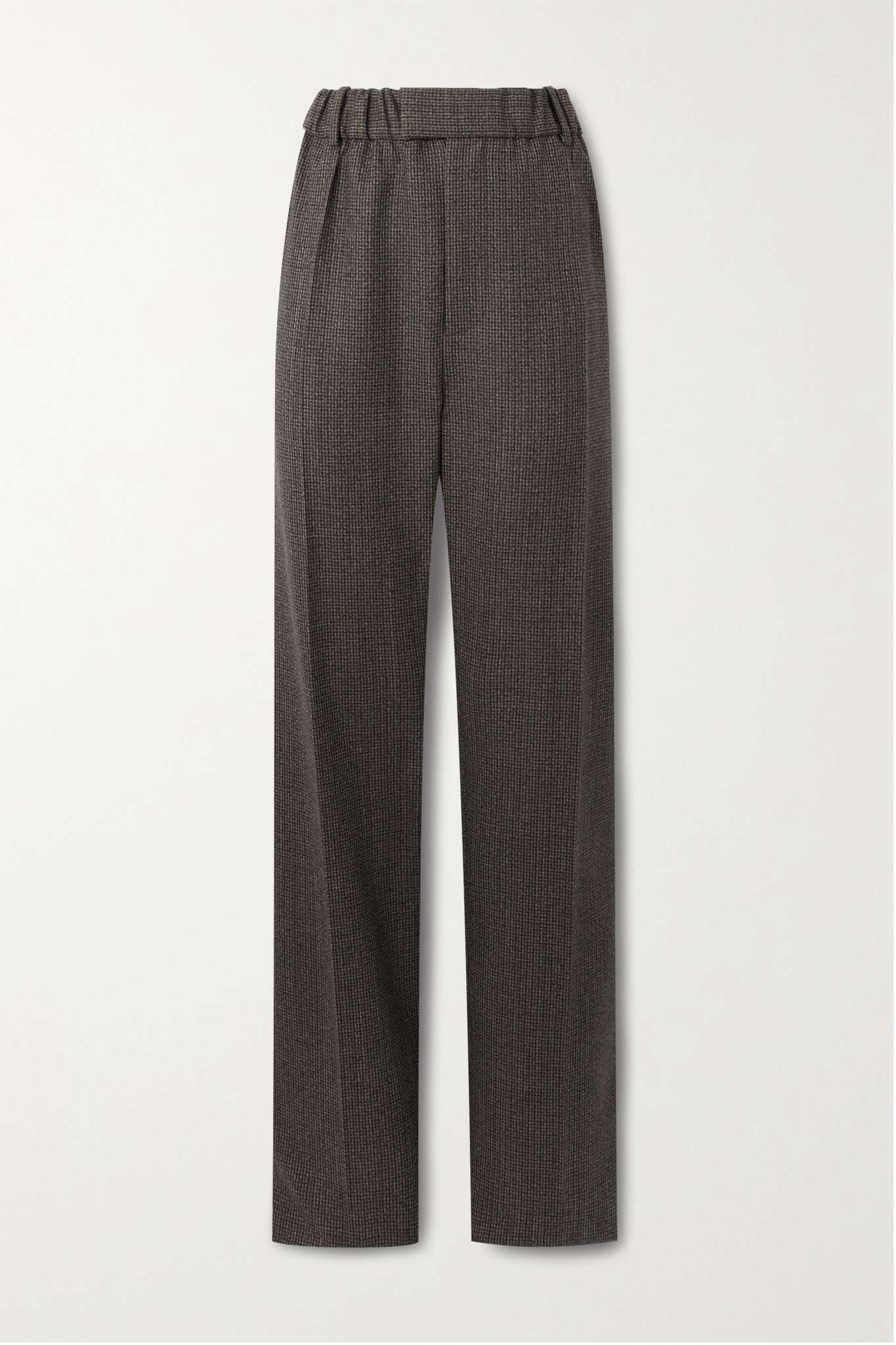 Checked wool straight-leg pants - 1