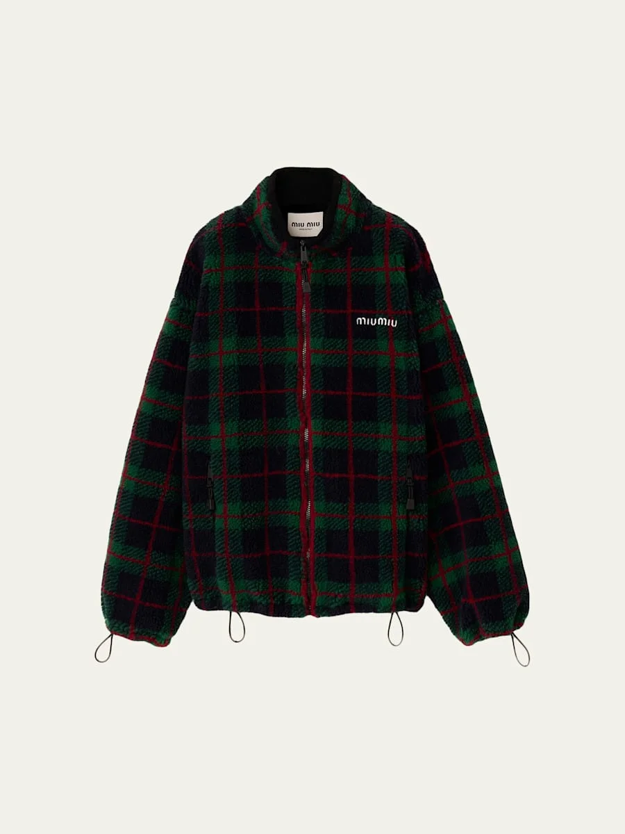 Check Fleece Zip Jacket - 1