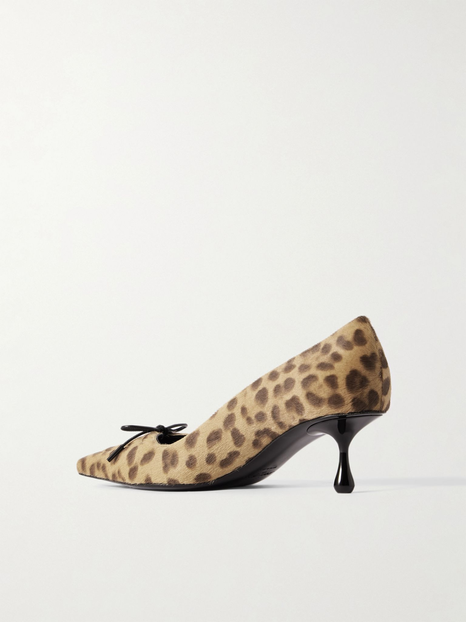 Scarlett 50 lace-up leather-trimmed leopard-print pony hair pumps Leopard print - 3
