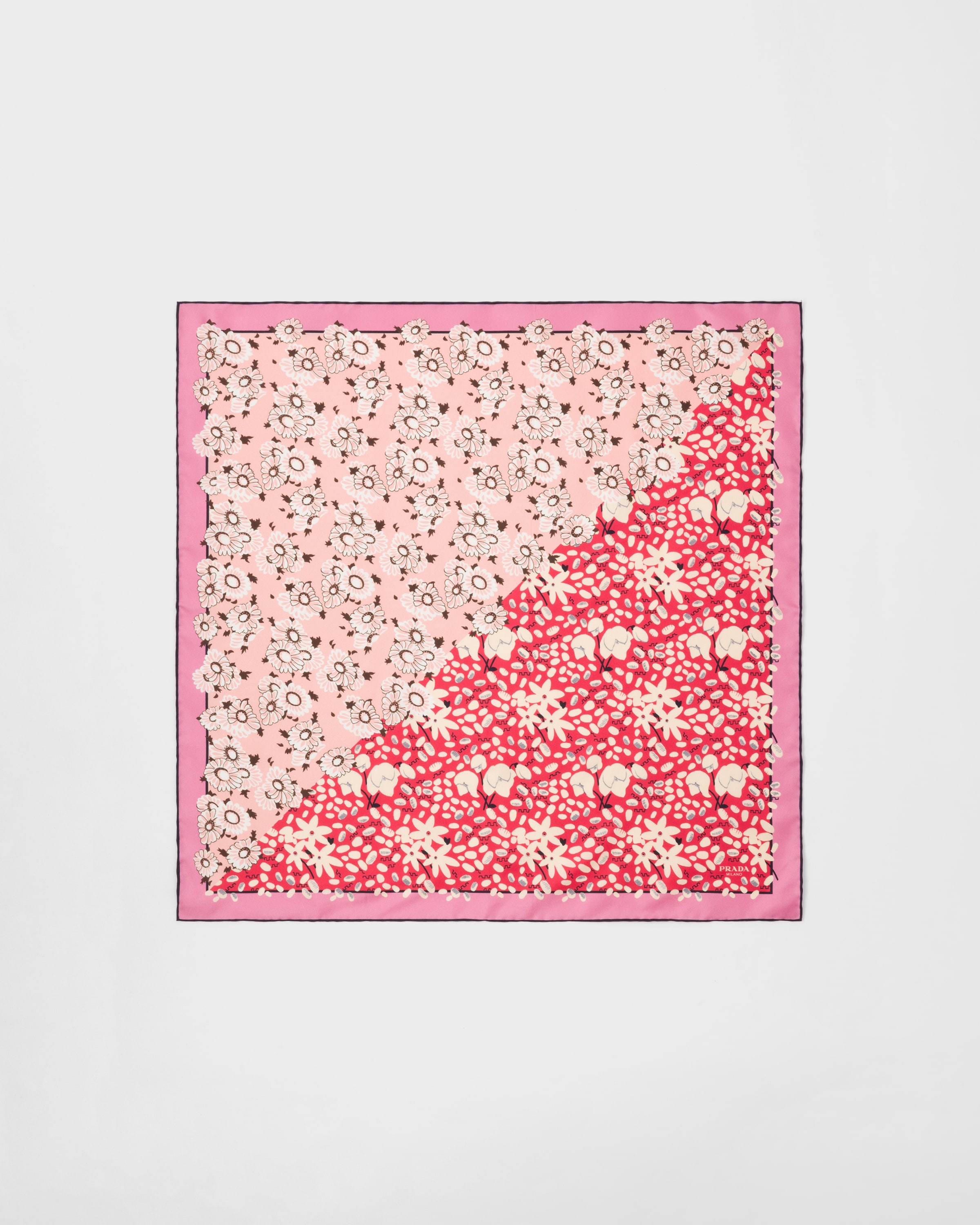 Printed silk twill scarf, 55 X 55 cm - 3