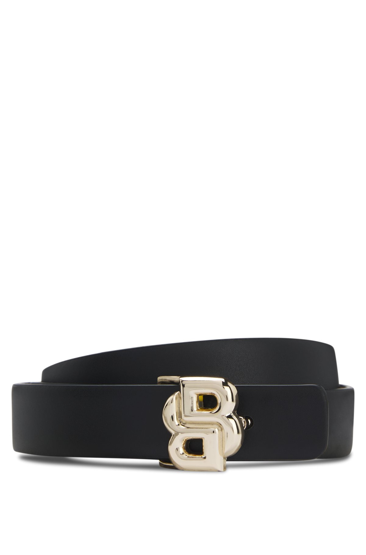 REVERSIBLE LEATHER BELT WITH MONOGRAM BUCKLE - 1