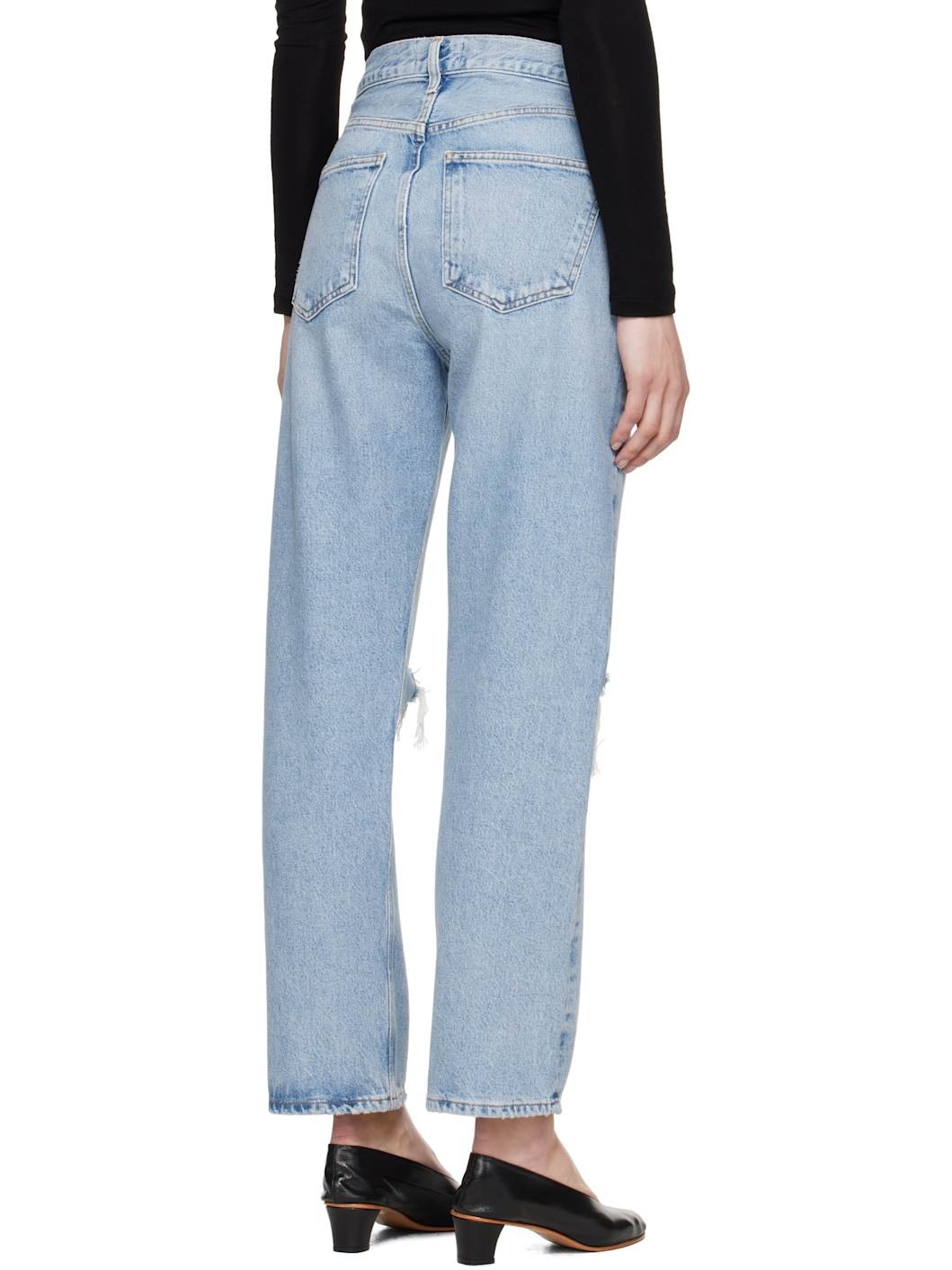 Blue 90's Mid Rise Loose Fit Jeans - 3