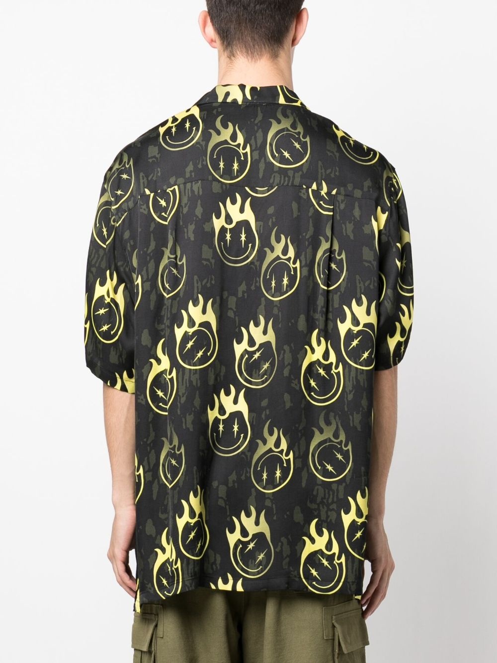 oversized smiley-print bowling shirt - 4