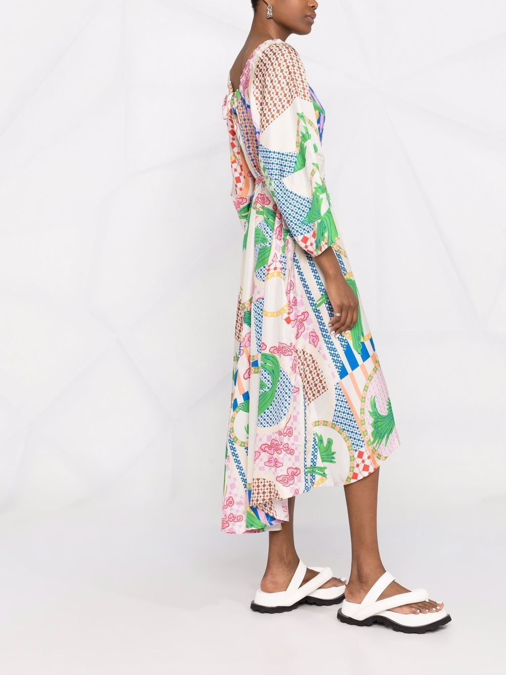 Birds print midi dress - 6