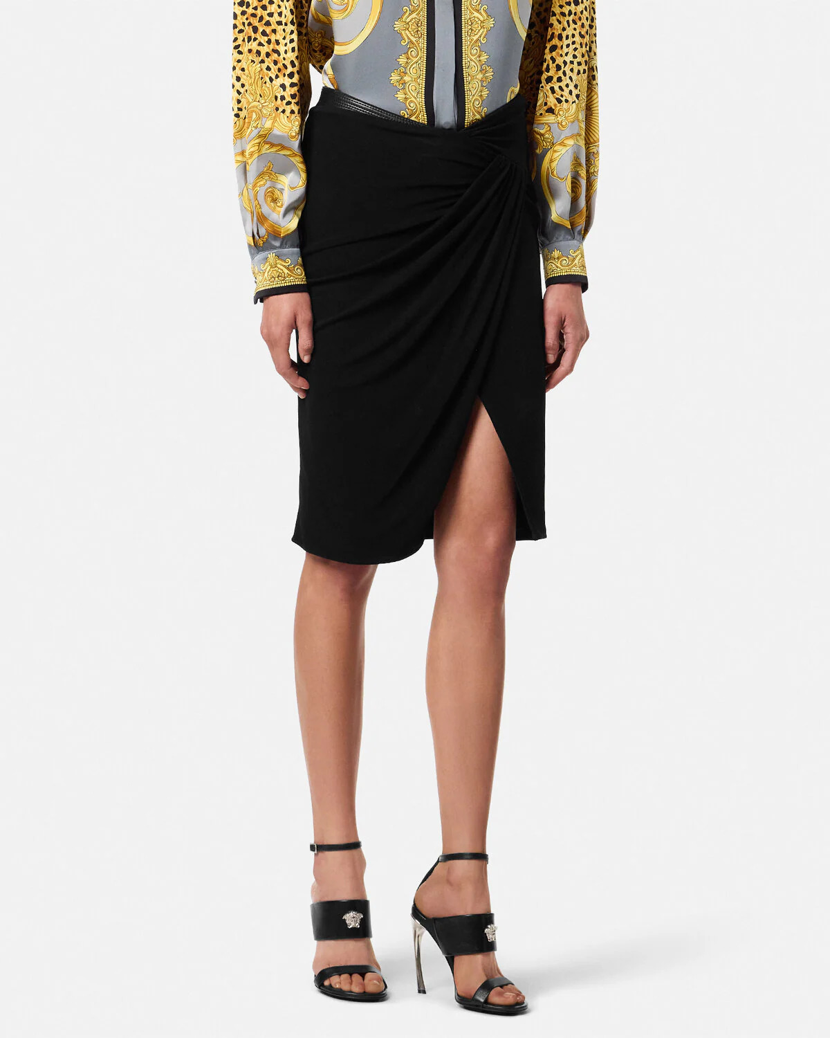 Draped Midi Skirt - 4