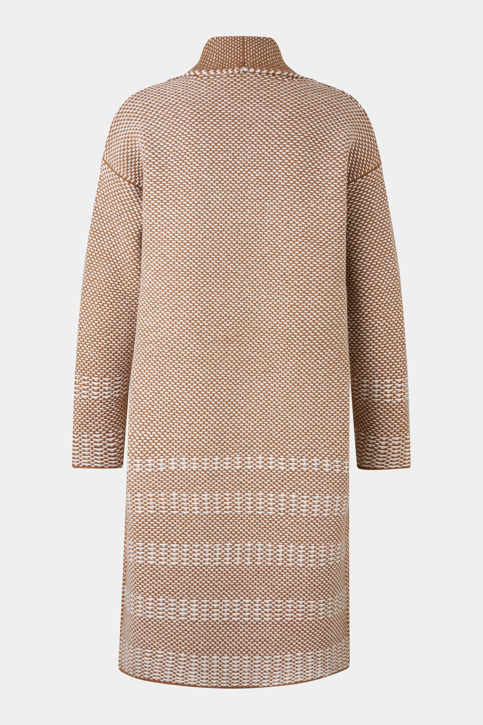 Knitted coat Lassie in Camel/Off-White - 7