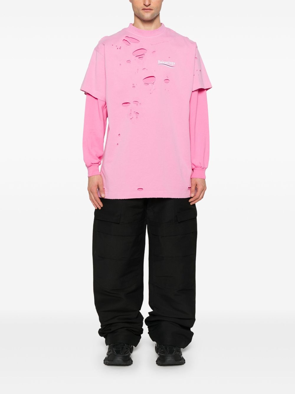destroyed layered T-shirt - 2