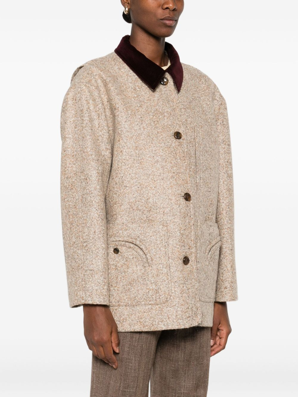 Clelia corduroy-collar wool jacket - 3