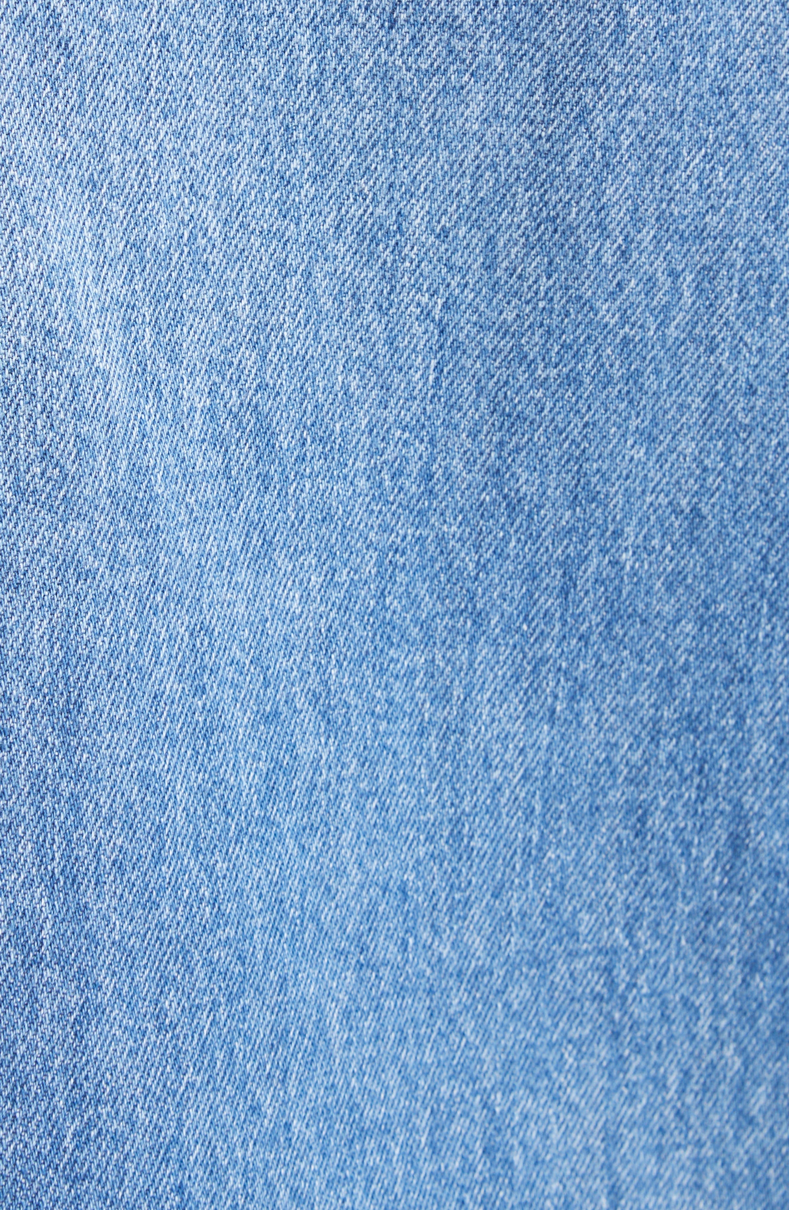 L'AGENCE Kathleen Button Front Midi Denim Skirt in Bandera at Nordstrom - 7