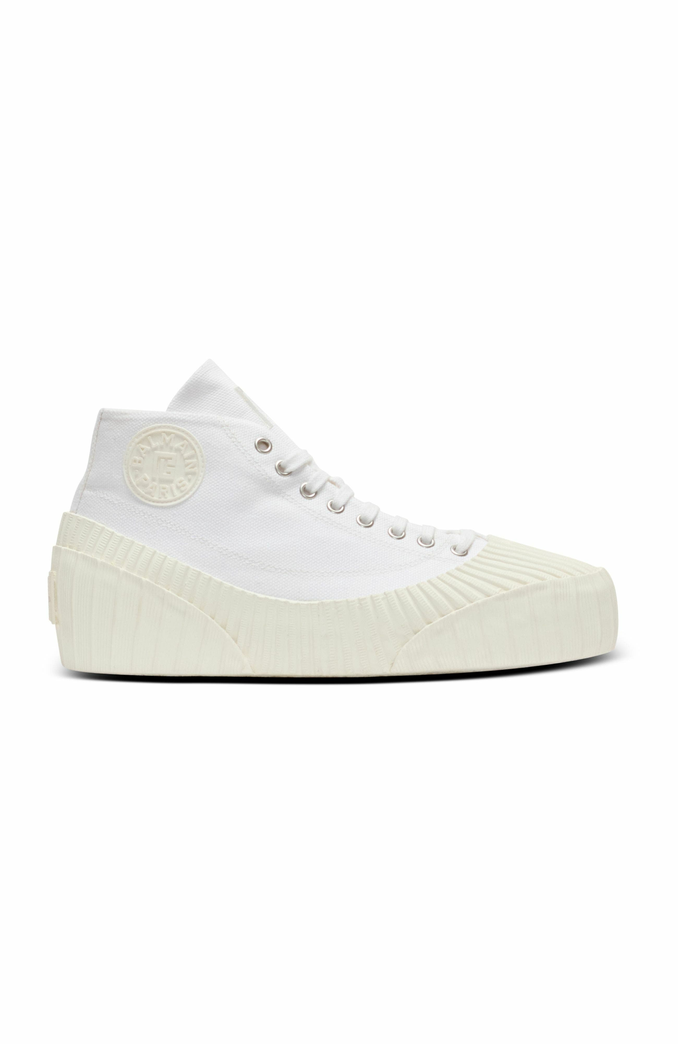 Balmain Riff Low canvas sneakers in White at Nordstrom - 4
