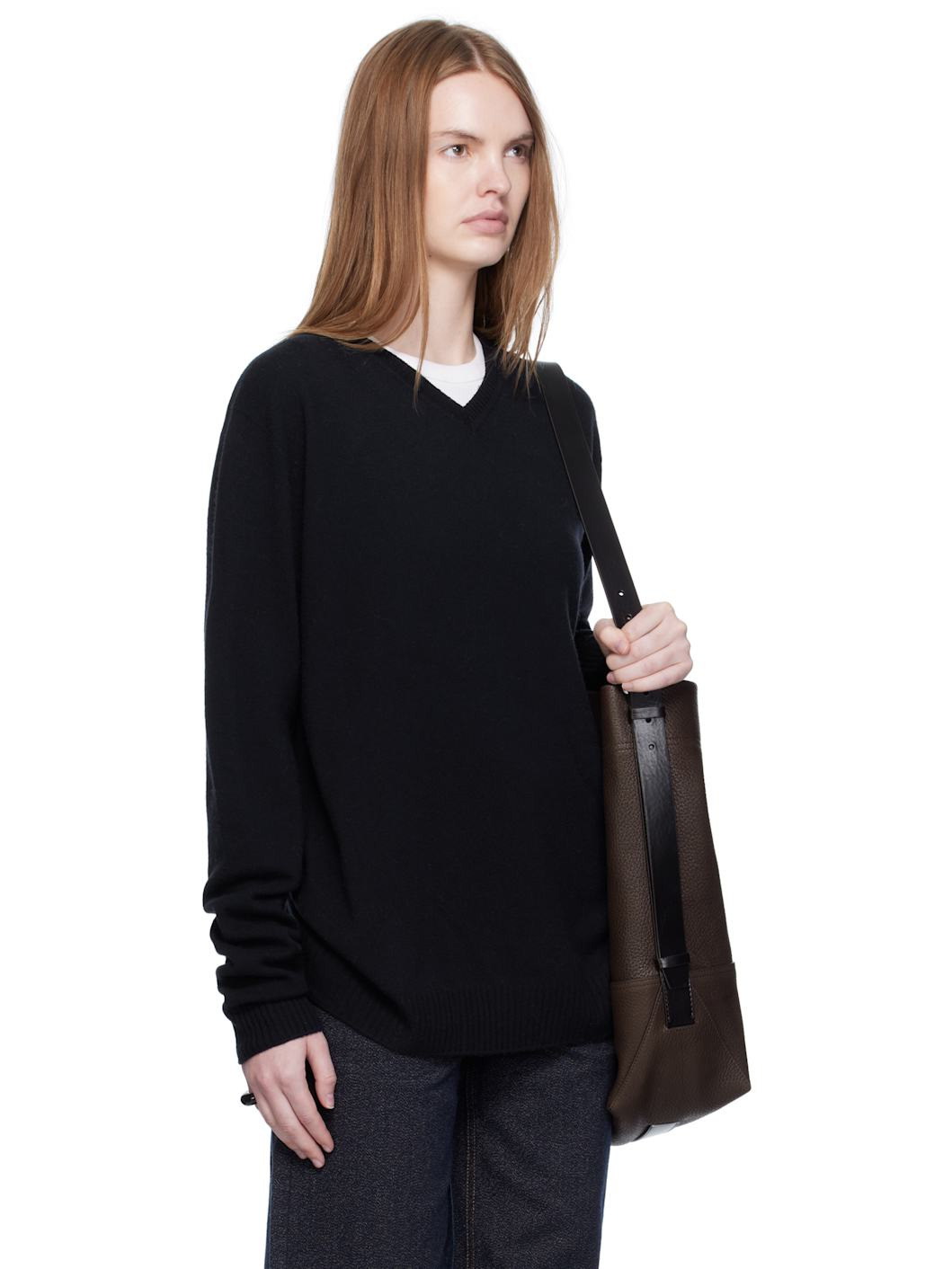 Navy Standard V-Neck Pullover Sweater - 2