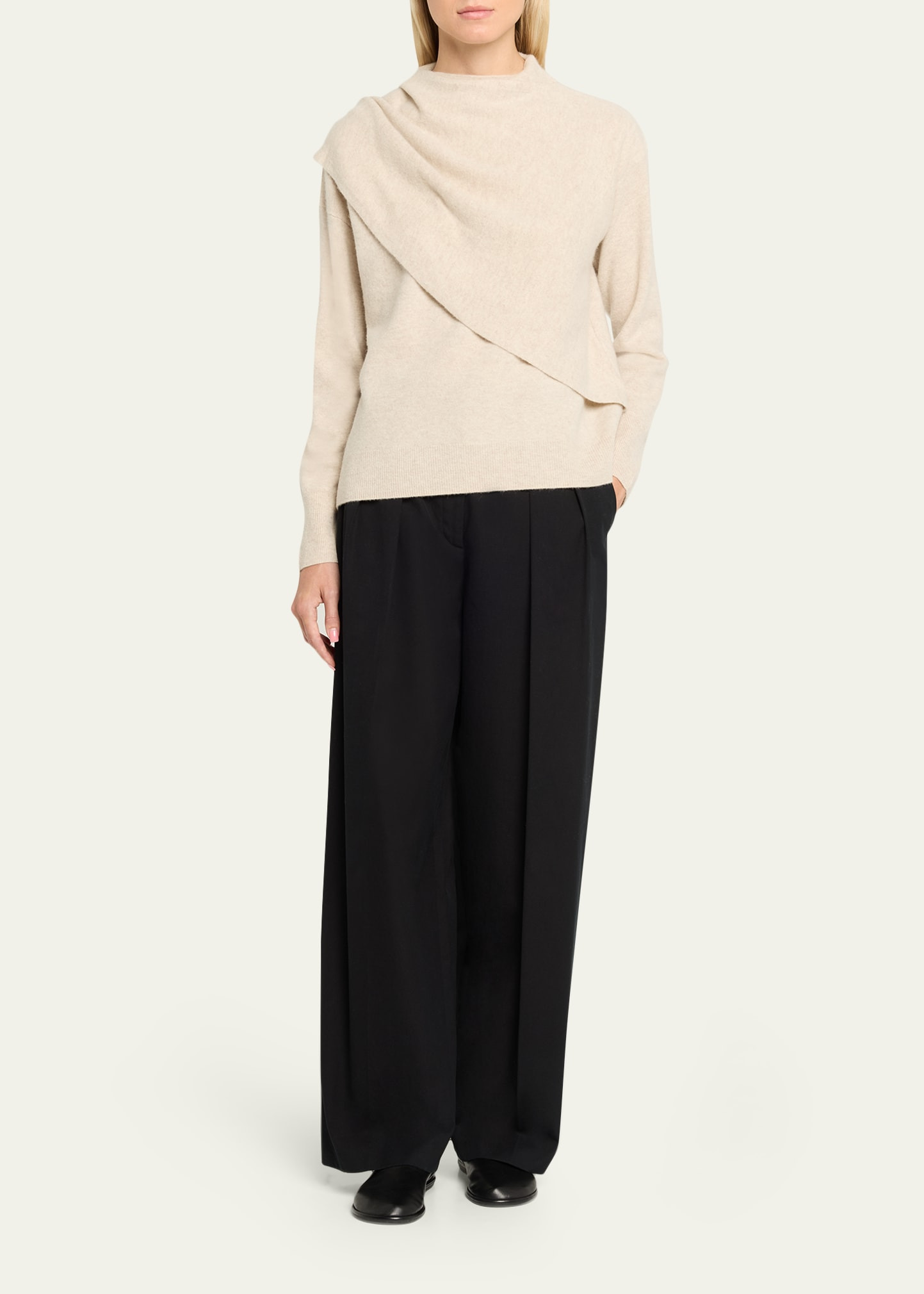 Cashmere-Blend Draped Sweater - 2