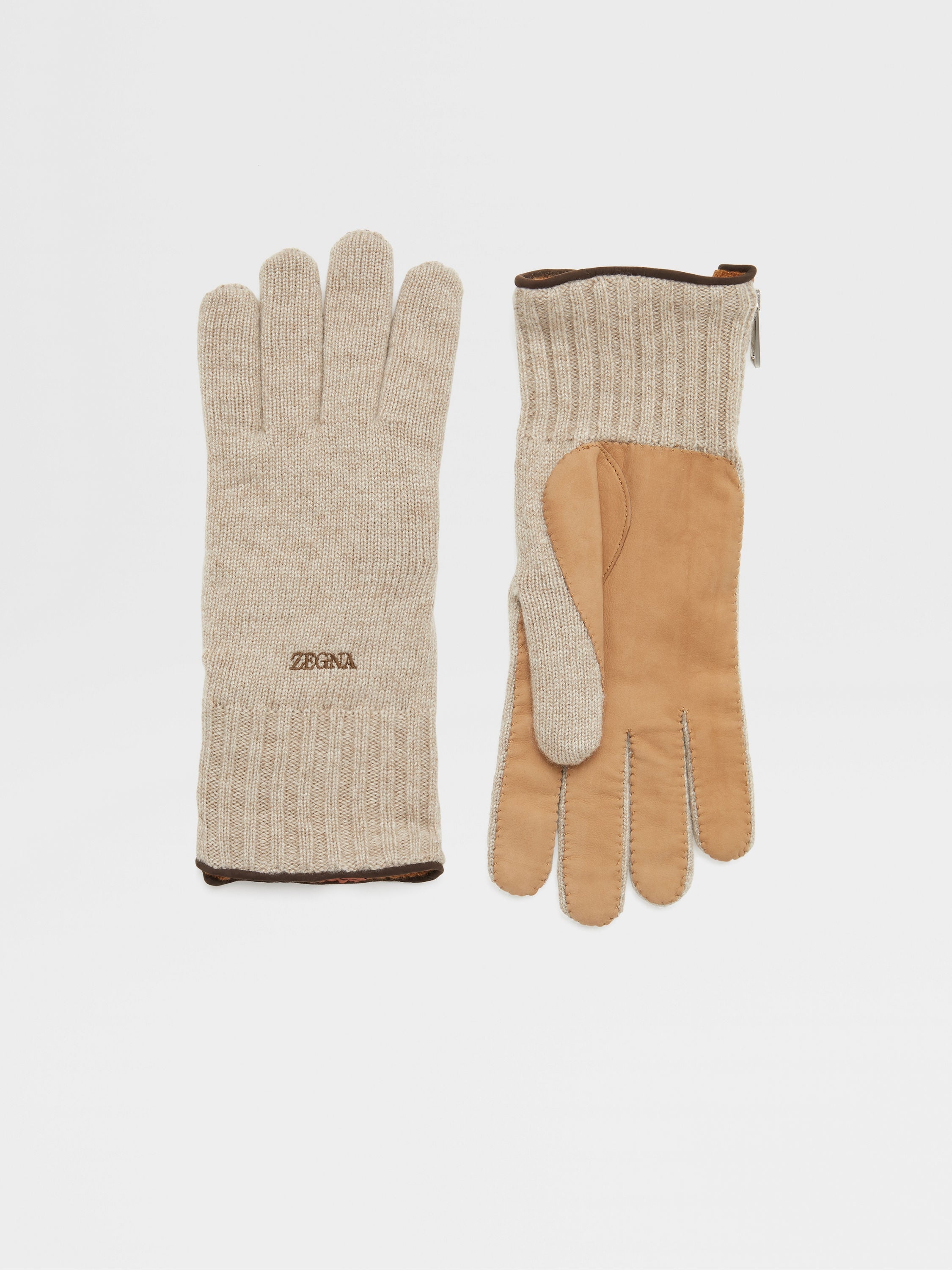 BEIGE OASI CASHMERE GLOVES - 1