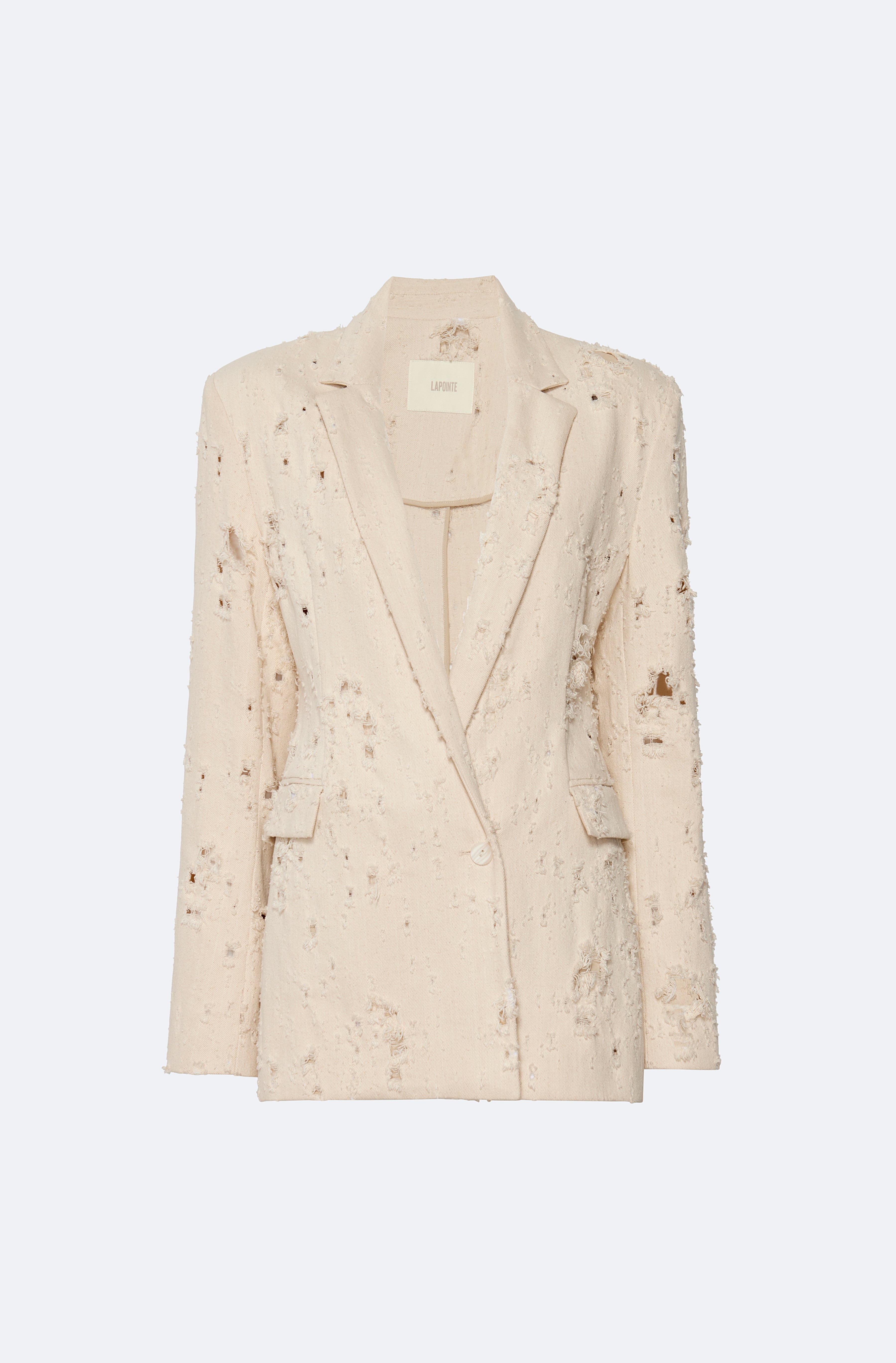 Distressed Denim Blazer - 1