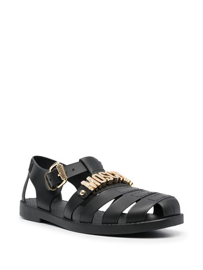 Moschino flat sandals with logo outlook