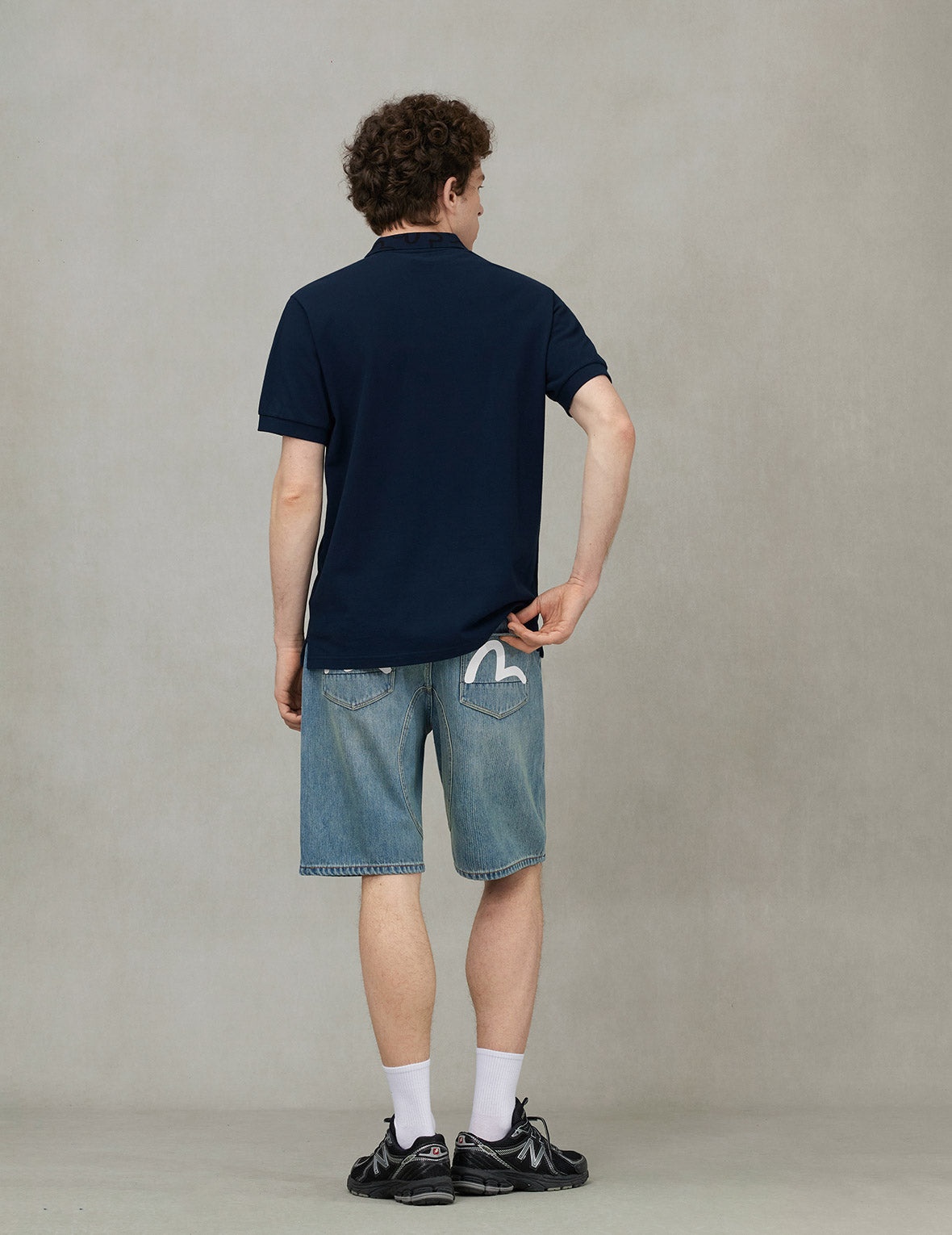 Seagull Print Regular Fit Denim Shorts - 4
