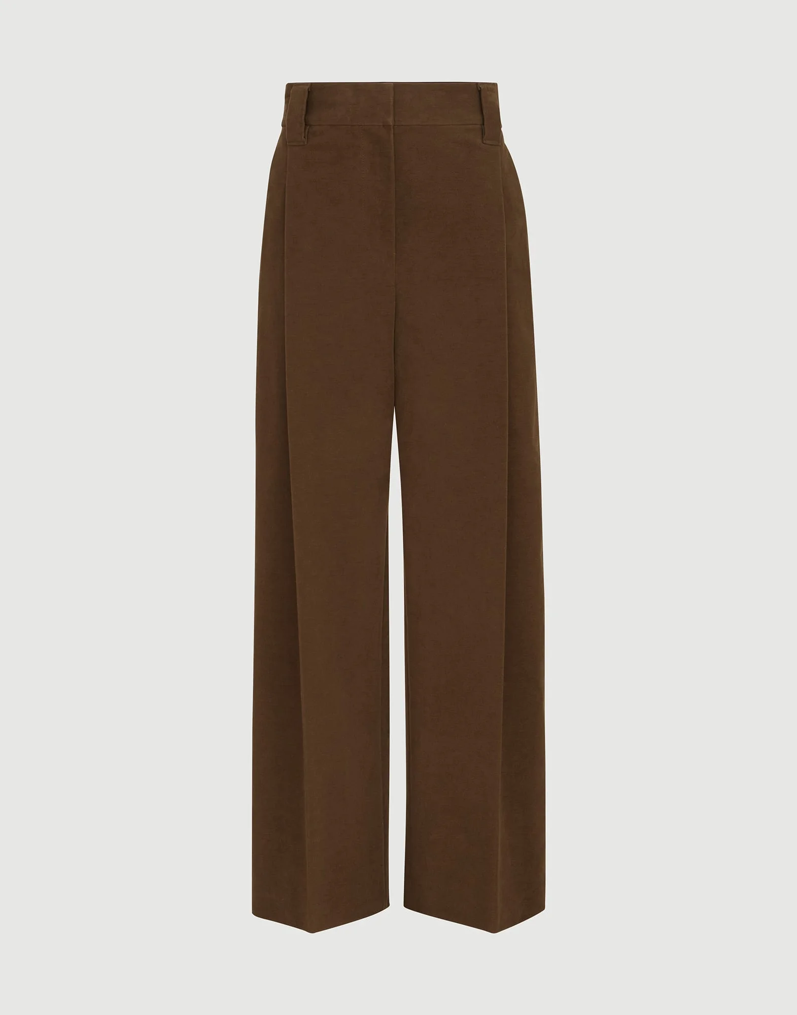 Stretch cotton moleskin loose sartorial trousers with monili - 1