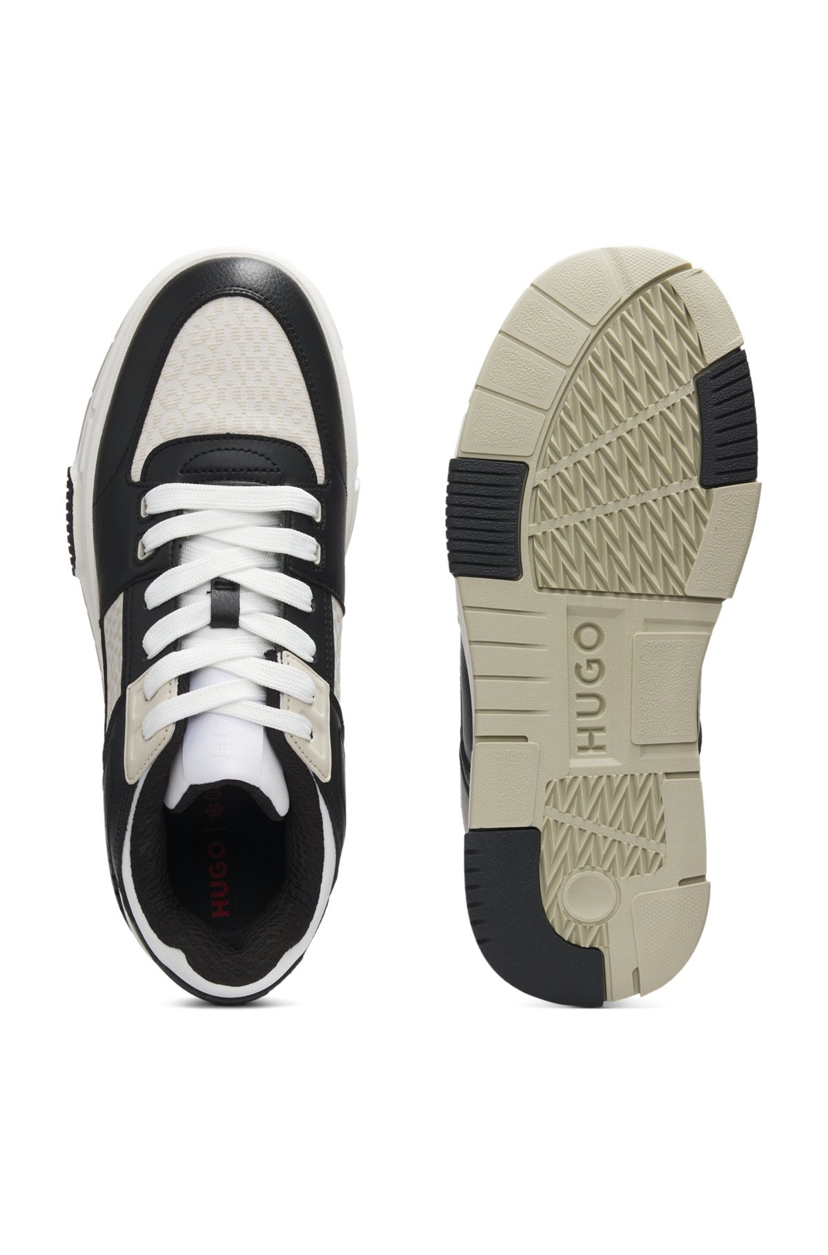 MONOGRAM-DETAIL TRAINERS IN FAUX LEATHER - 3