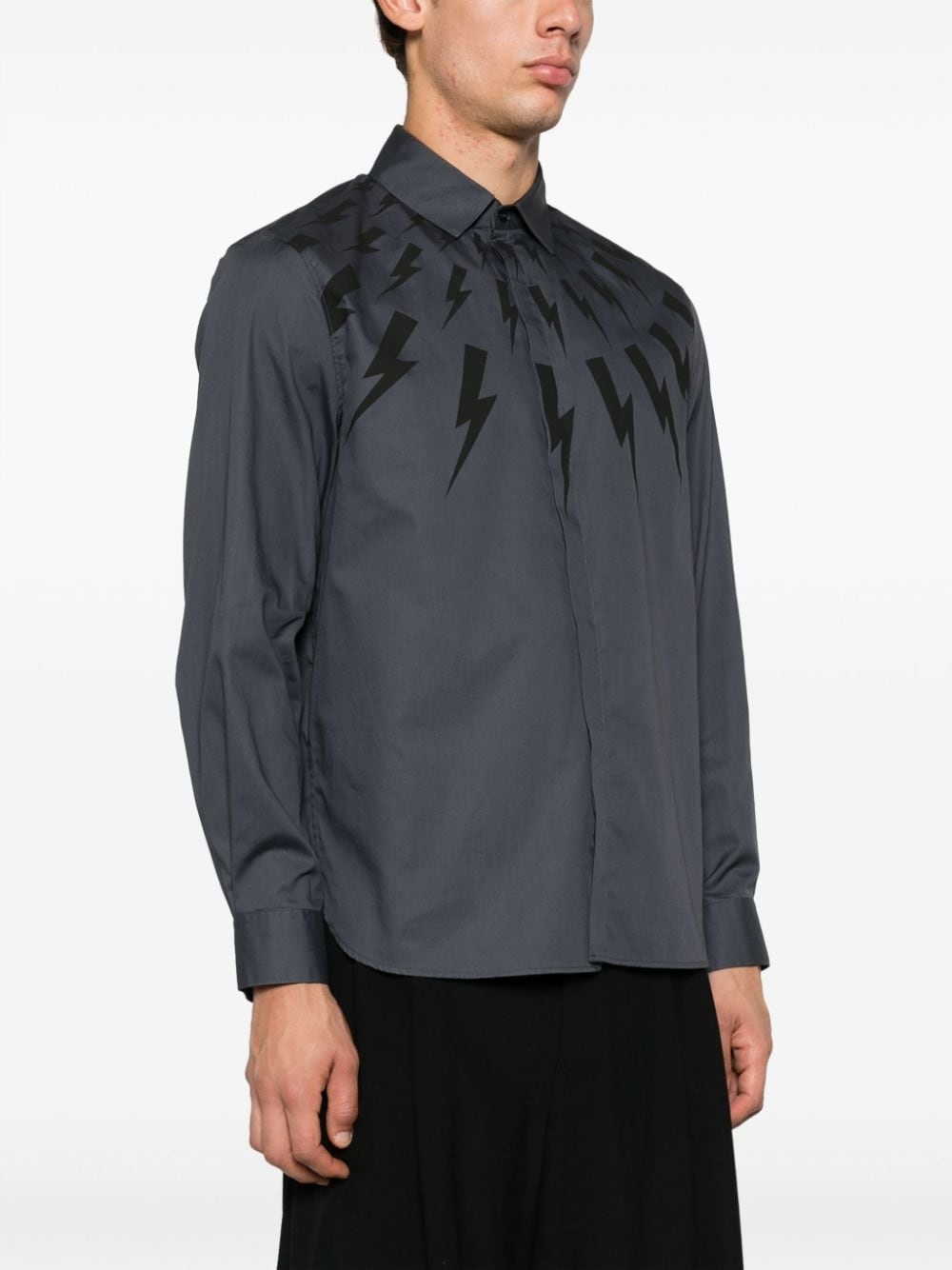 Thunderbolt-print cotton shirt - 3