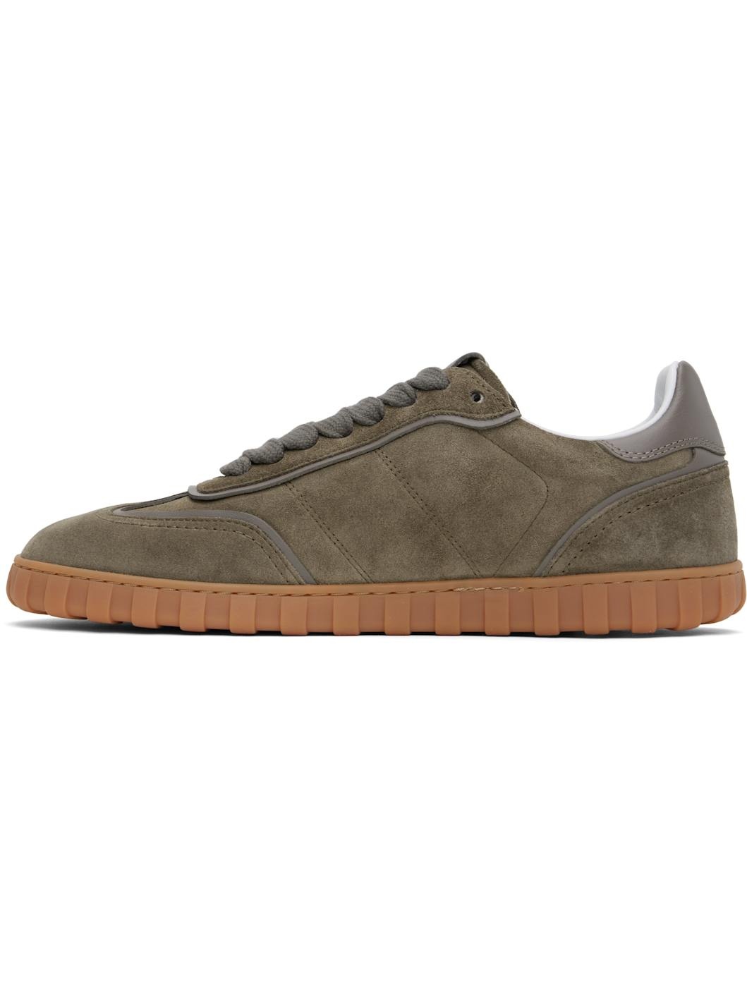 Taupe Leather Low Top Step Sneakers - 3