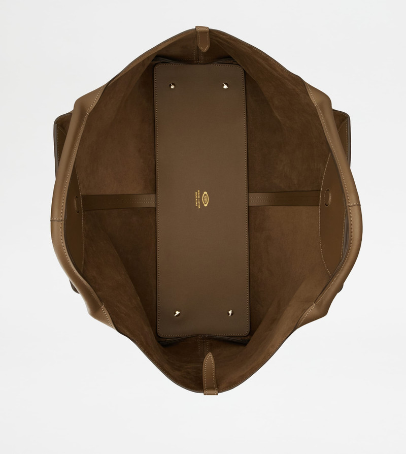 SHOPPING BAG IN LEATHER MEDIUM - BROWN 4