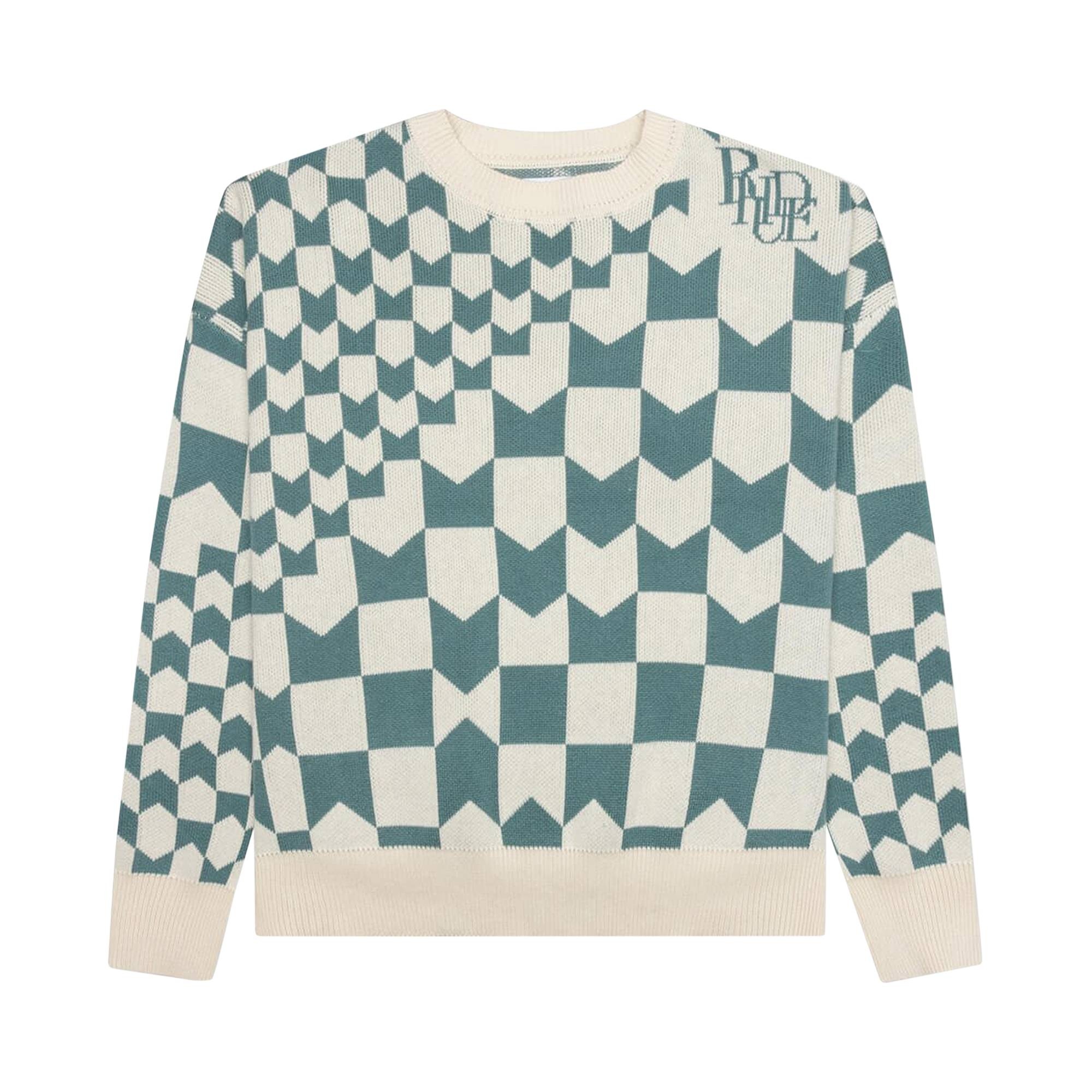Rhude Cashmere Racing Crewneck 'Ivory/Spa' - 1