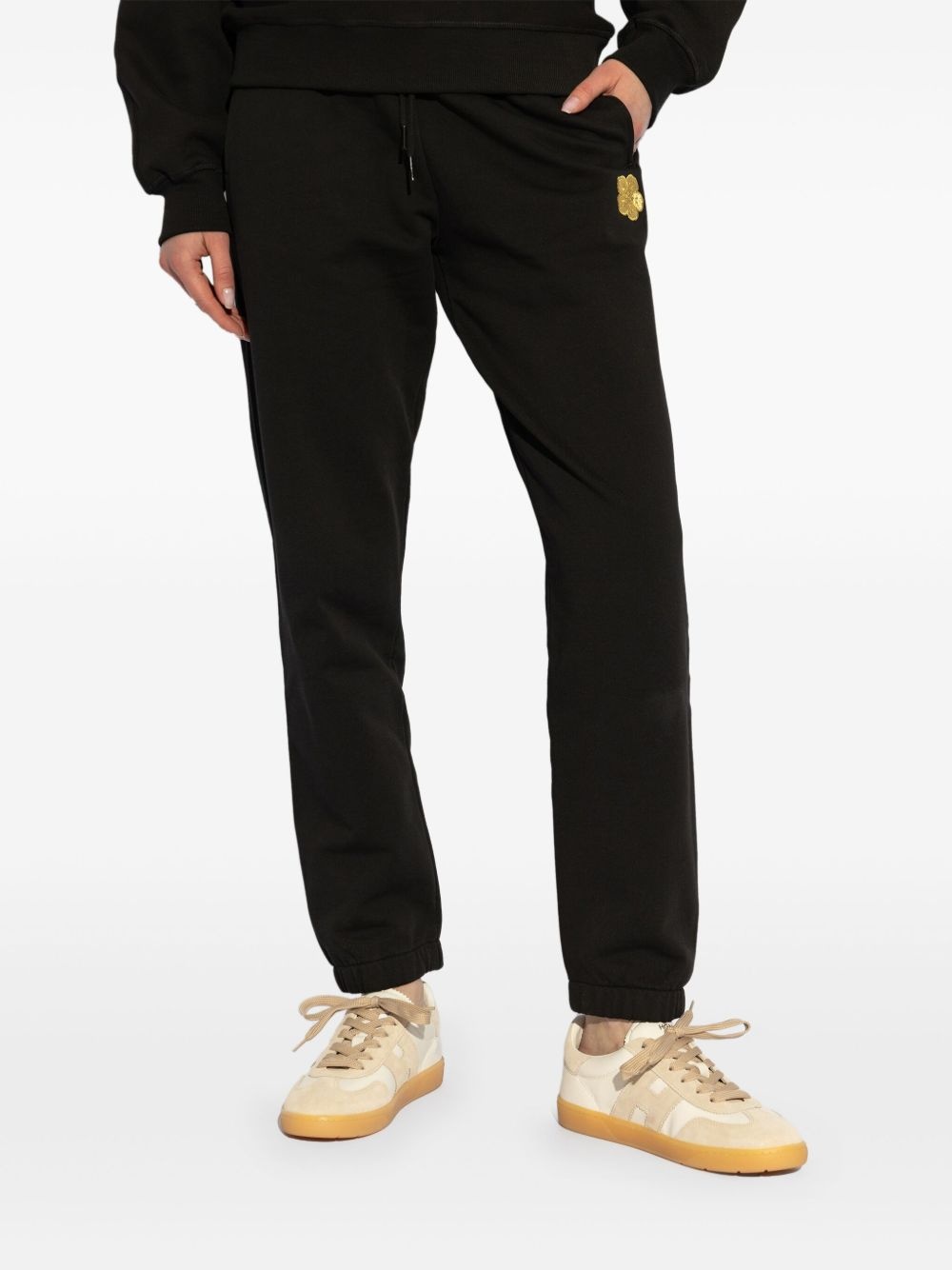 logo cotton track pants - 3
