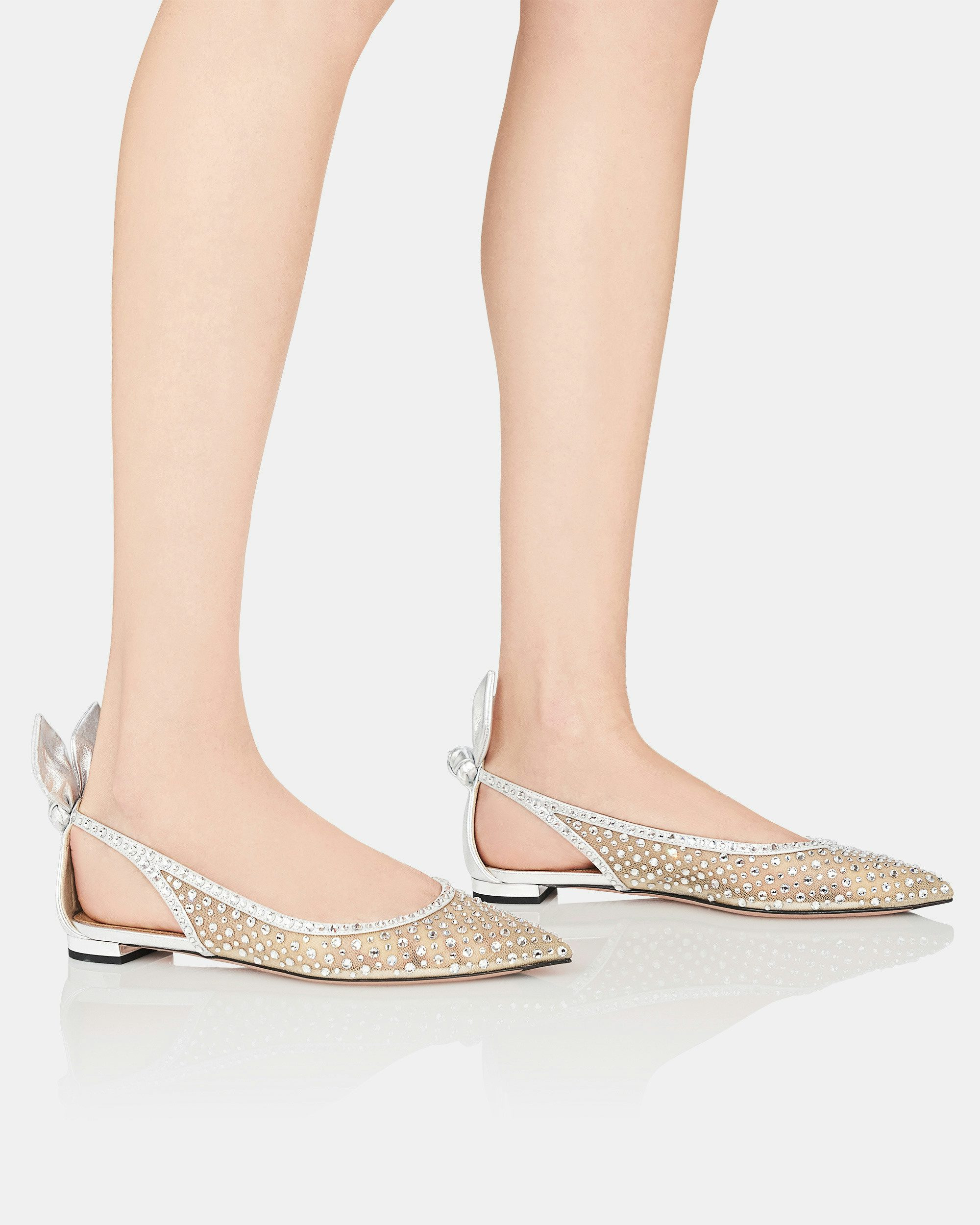Bow Tie Crystal Tulle Flat - 5