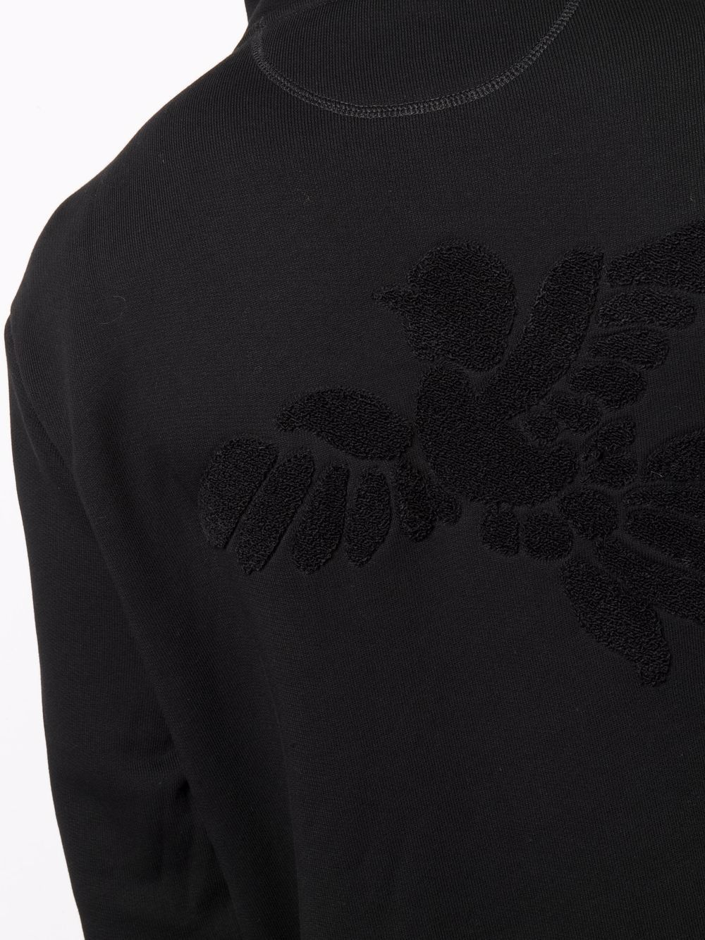 bird-embroidered cotton hoodie - 5