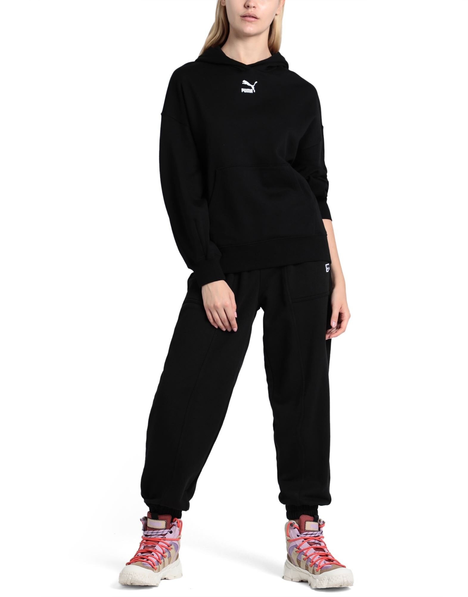 Black Women's Hooded Sweatshirt - 4