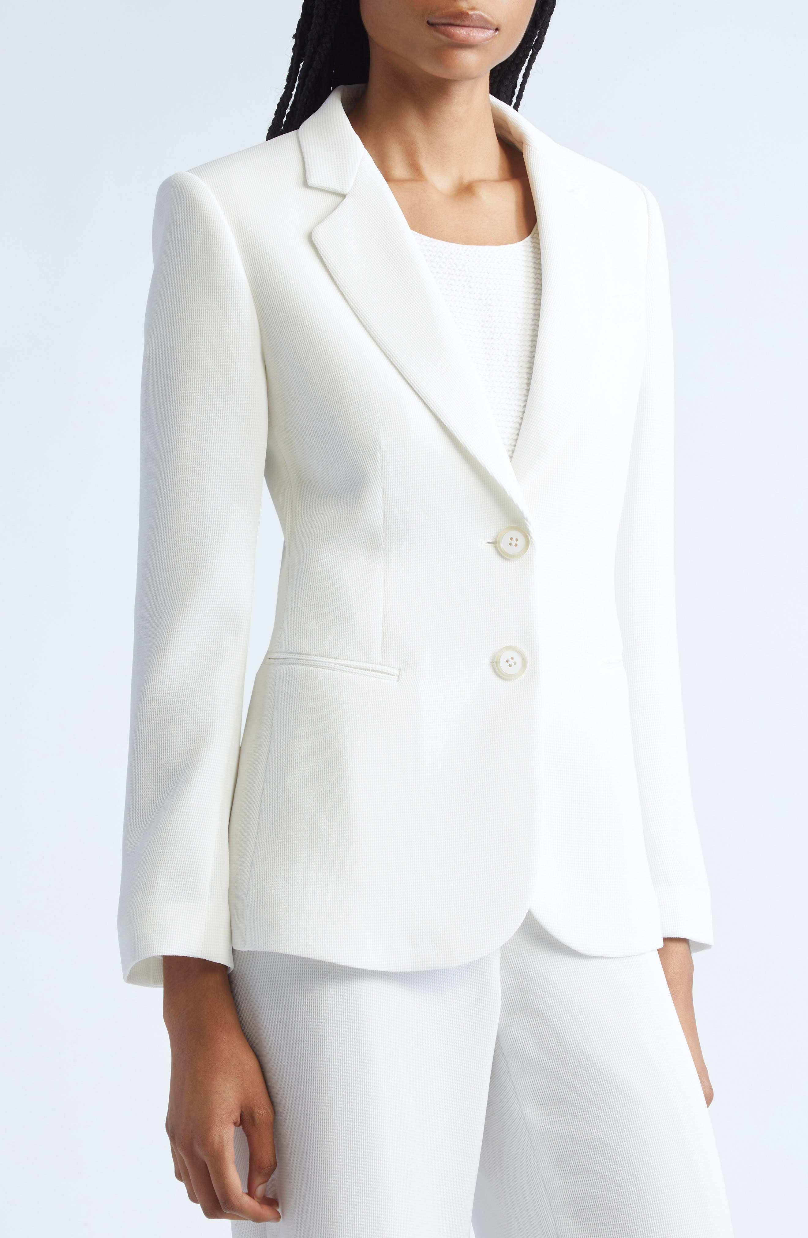 Emporio Armani Two-Button Blazer in Solid White at Nordstrom - 5