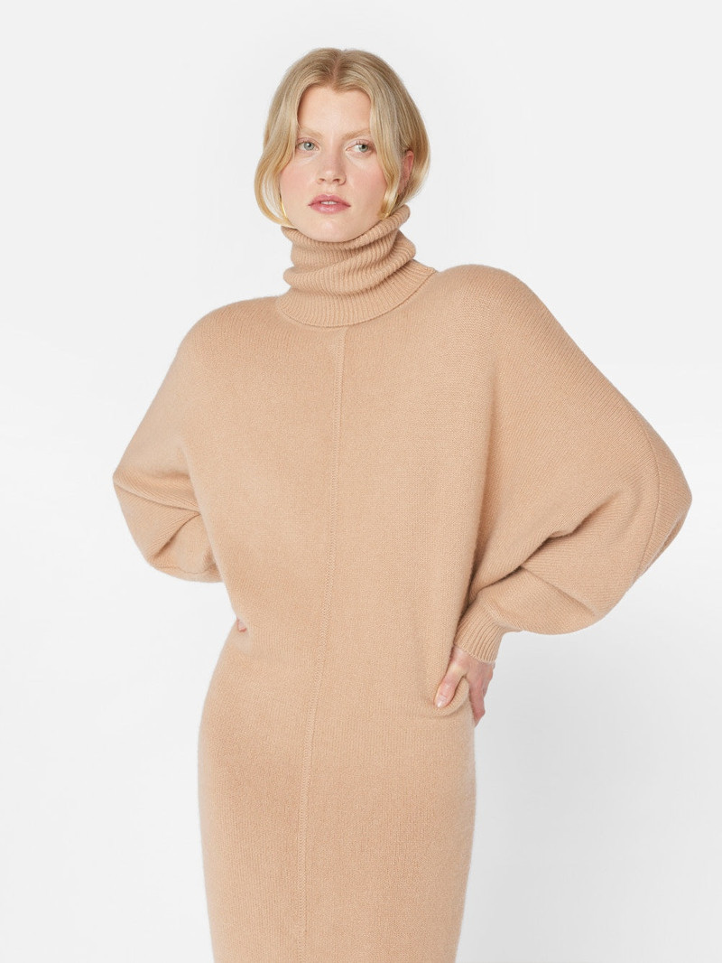 FRAME Long Cashmere Dolman Dress in Blush outlook